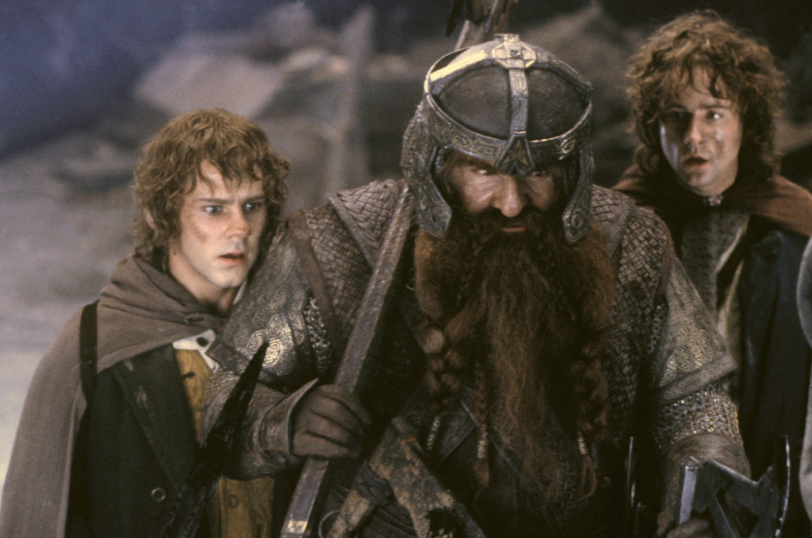 movie, the lord of the rings: the fellowship of the ring, gimli, john rhys davies, merry brandybuck, peregrin took, the lord of the rings