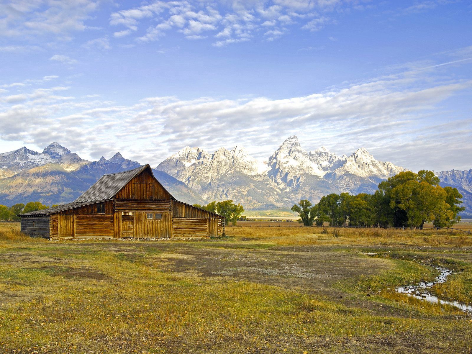 wyoming, wooden, nature, wood, house, field Full HD