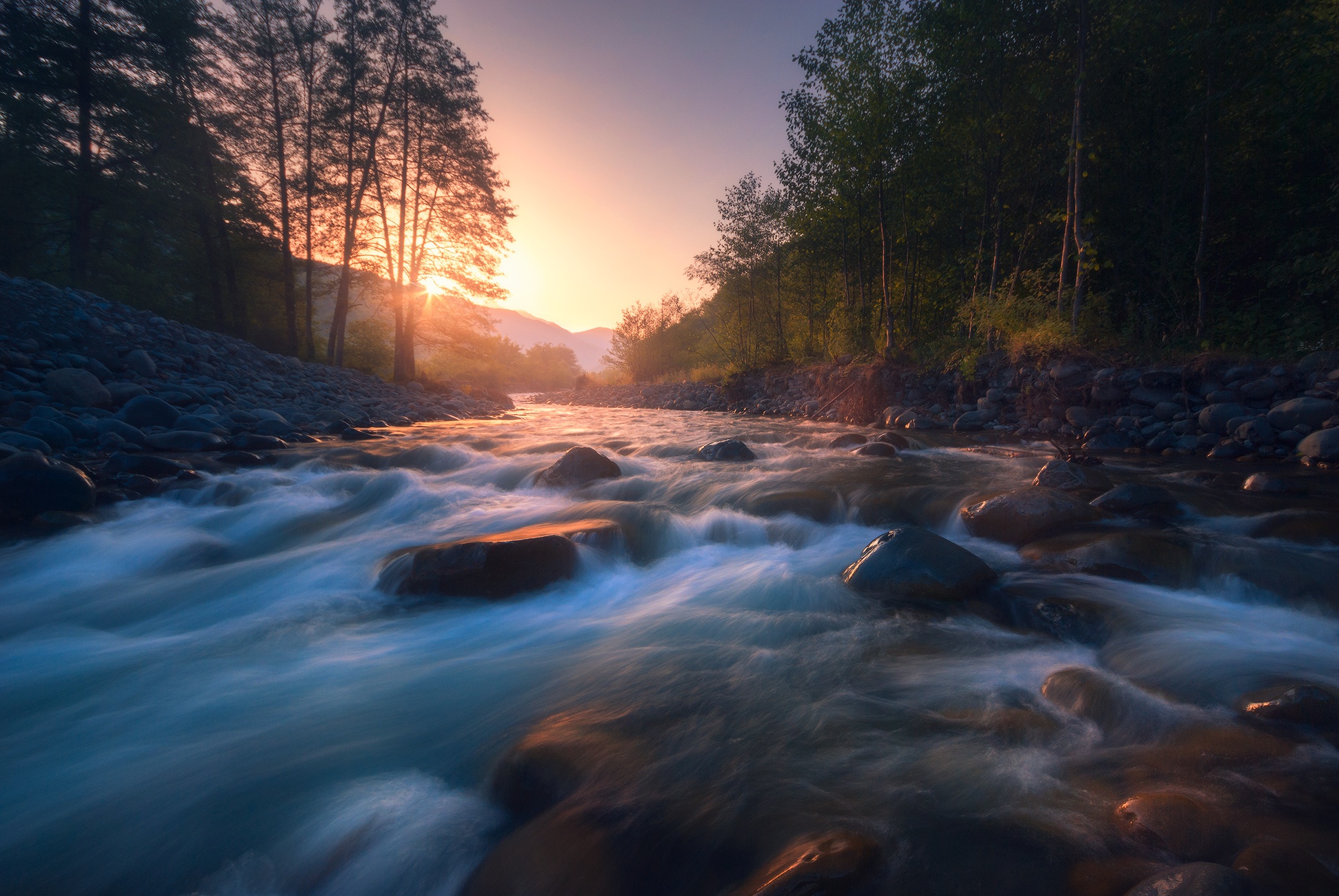 Descarga gratis la imagen Naturaleza, Amanecer, Rio, Tierra/naturaleza en el escritorio de tu PC