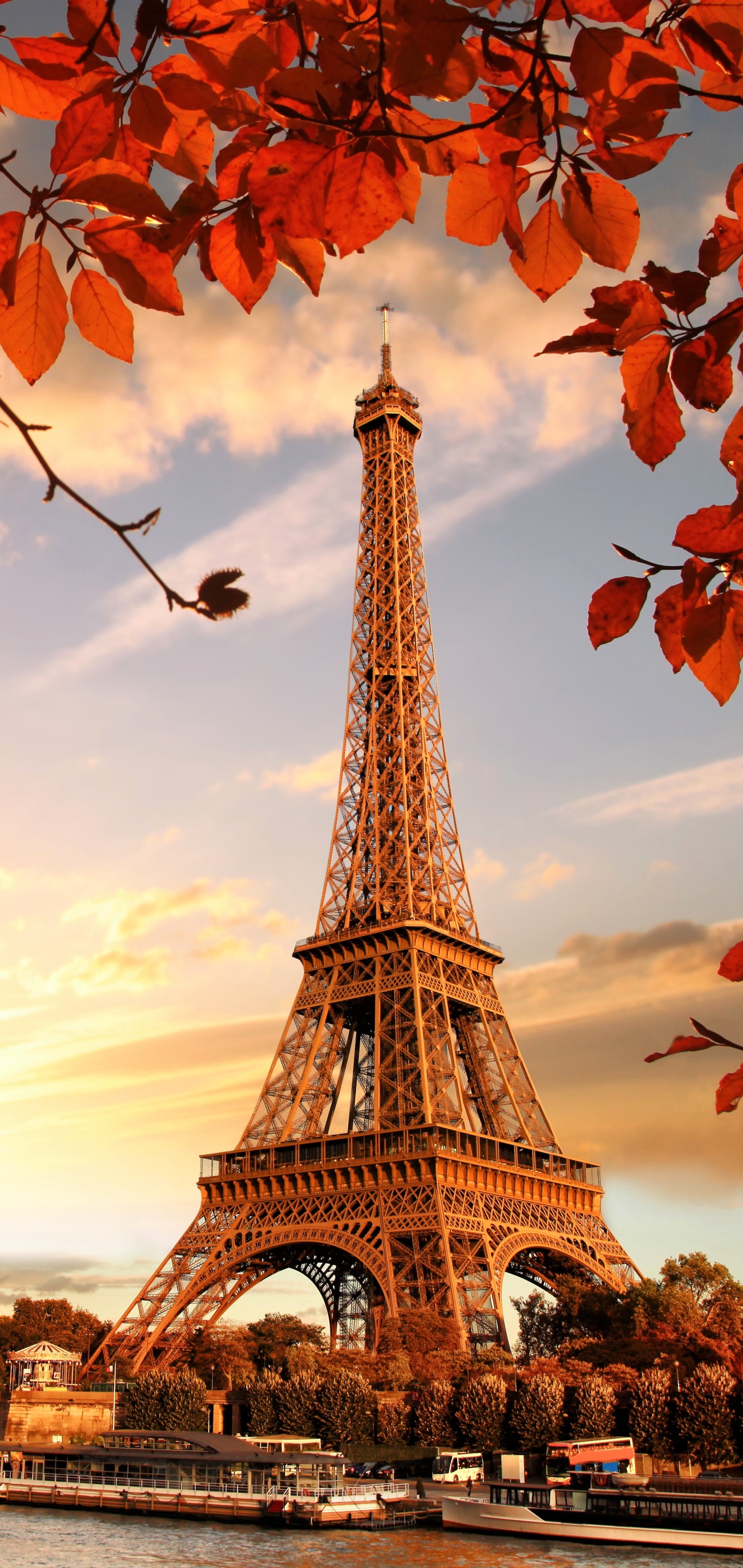PCデスクトップに秋, パリ, エッフェル塔, モニュメント, フランス, 記念碑, マンメイド画像を無料でダウンロード