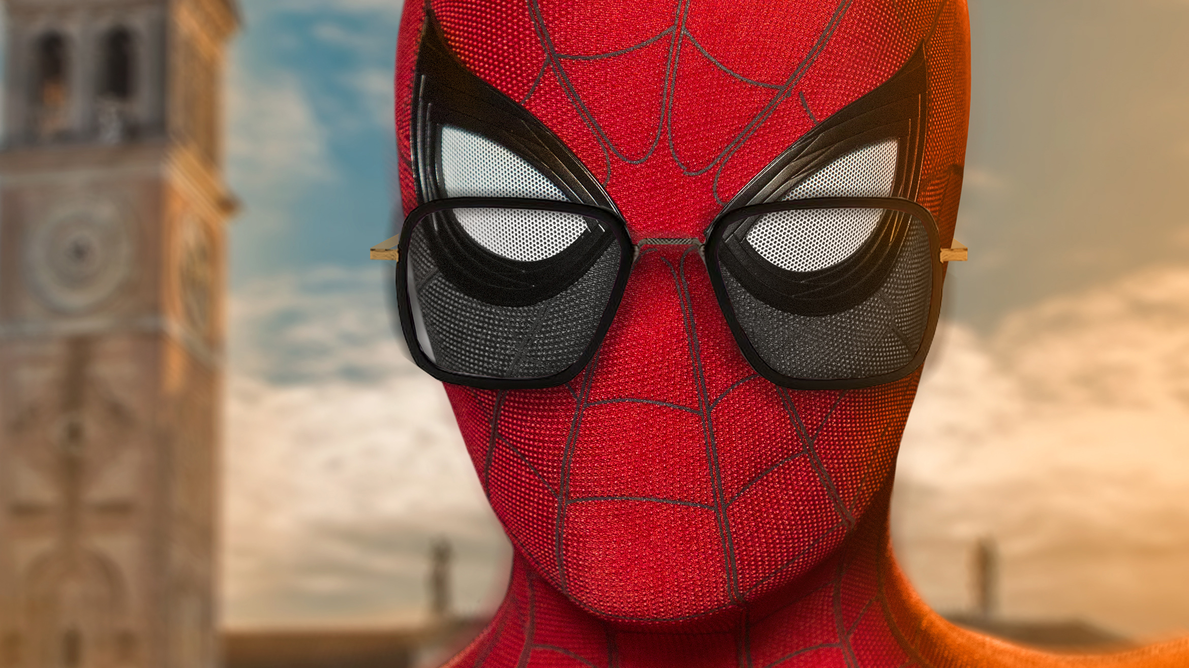 Download mobile wallpaper Spider Man, Sunglasses, Movie, Spider Man: Far From Home for free.