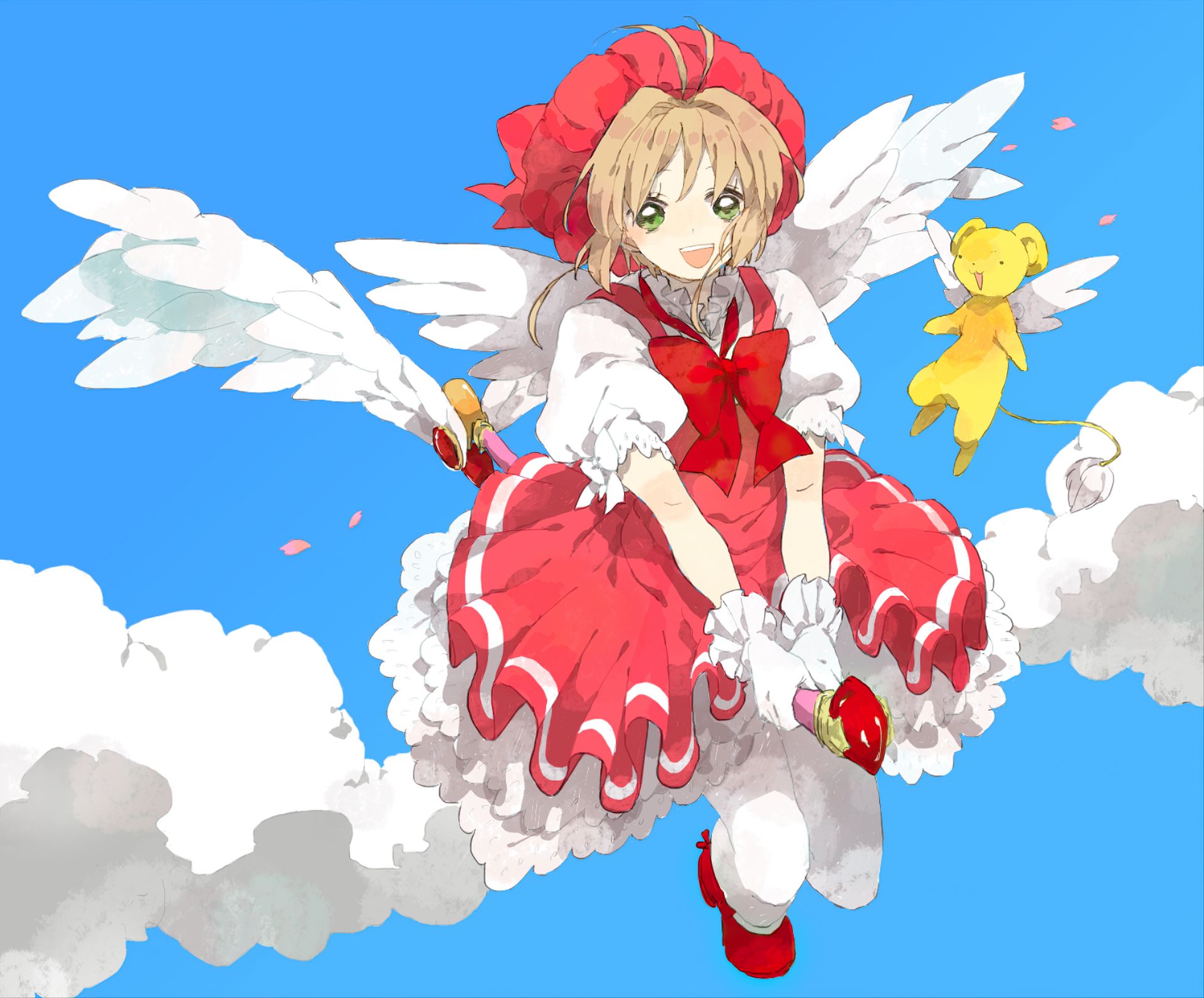 Laden Sie das Animes, Kadokyaputa Sakura, Sakura Kinomoto, Kerberos (Kartencaptor Sakura)-Bild kostenlos auf Ihren PC-Desktop herunter