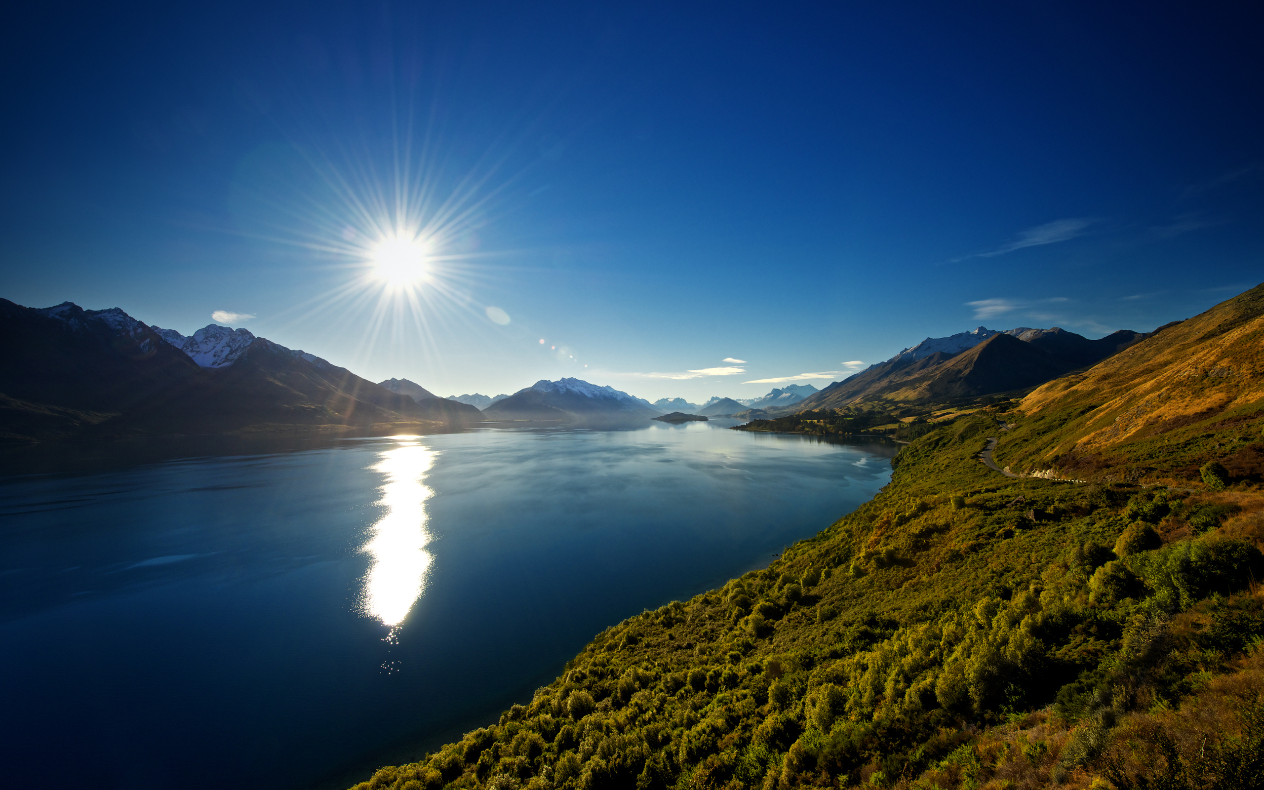 Download mobile wallpaper Sunrise, Sun, Scenic, Lakes, Lake, Earth, Reflection, Landscape for free.