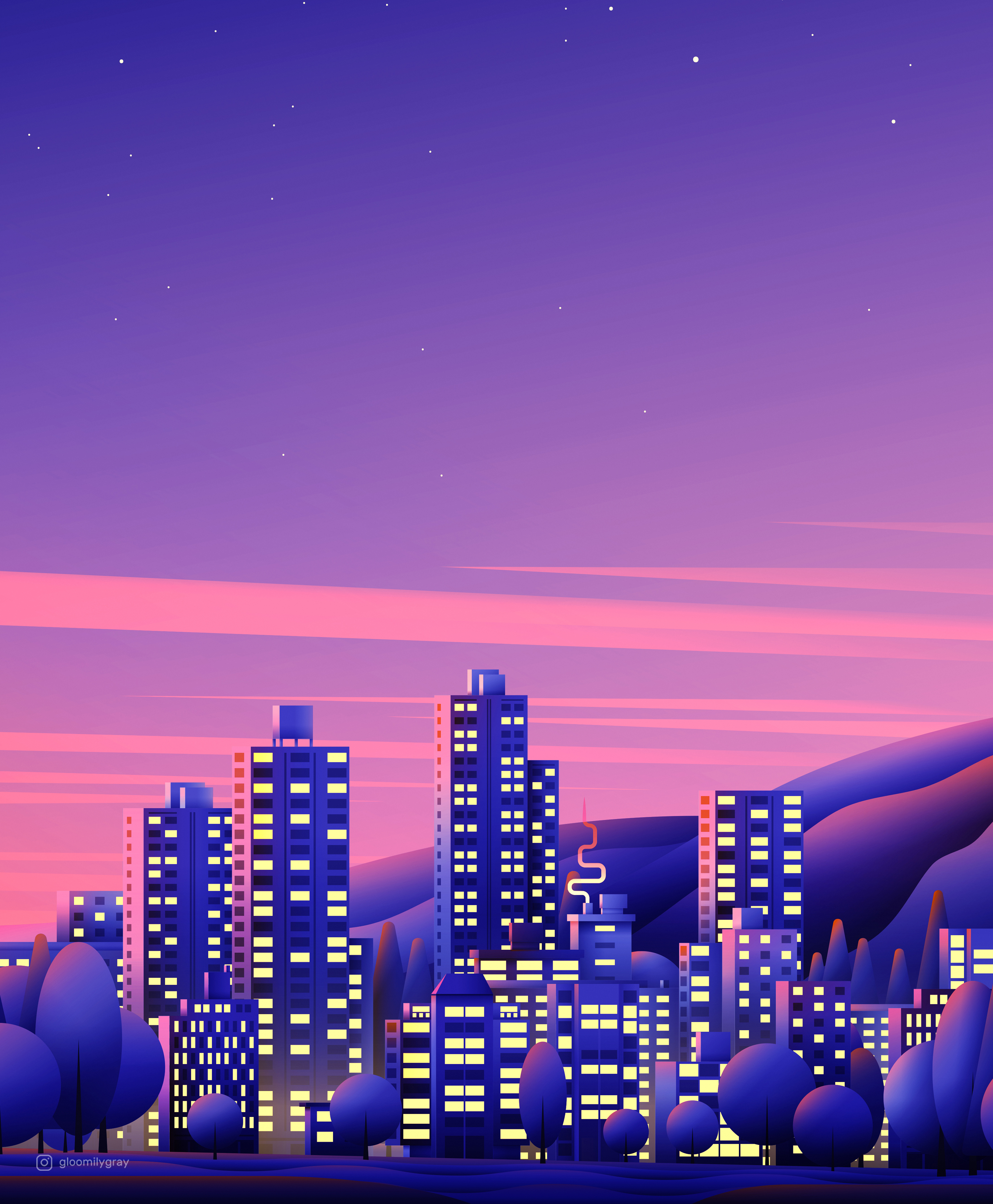 Free download wallpaper Building, Lights, Night City, Skyscrapers, Art on your PC desktop