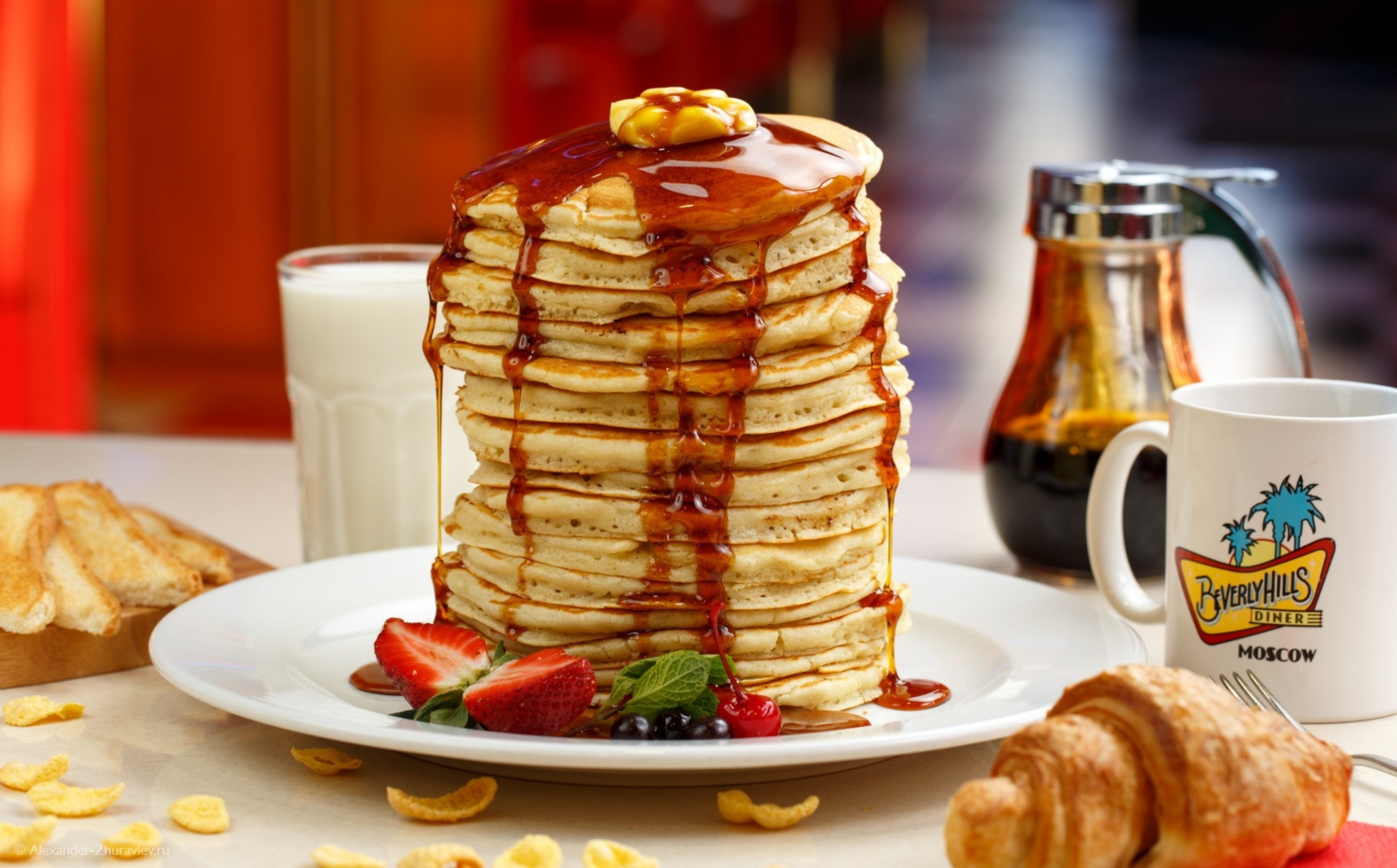 Free download wallpaper Food, Still Life, Waffle, Breakfast, Pancake, Syrup on your PC desktop