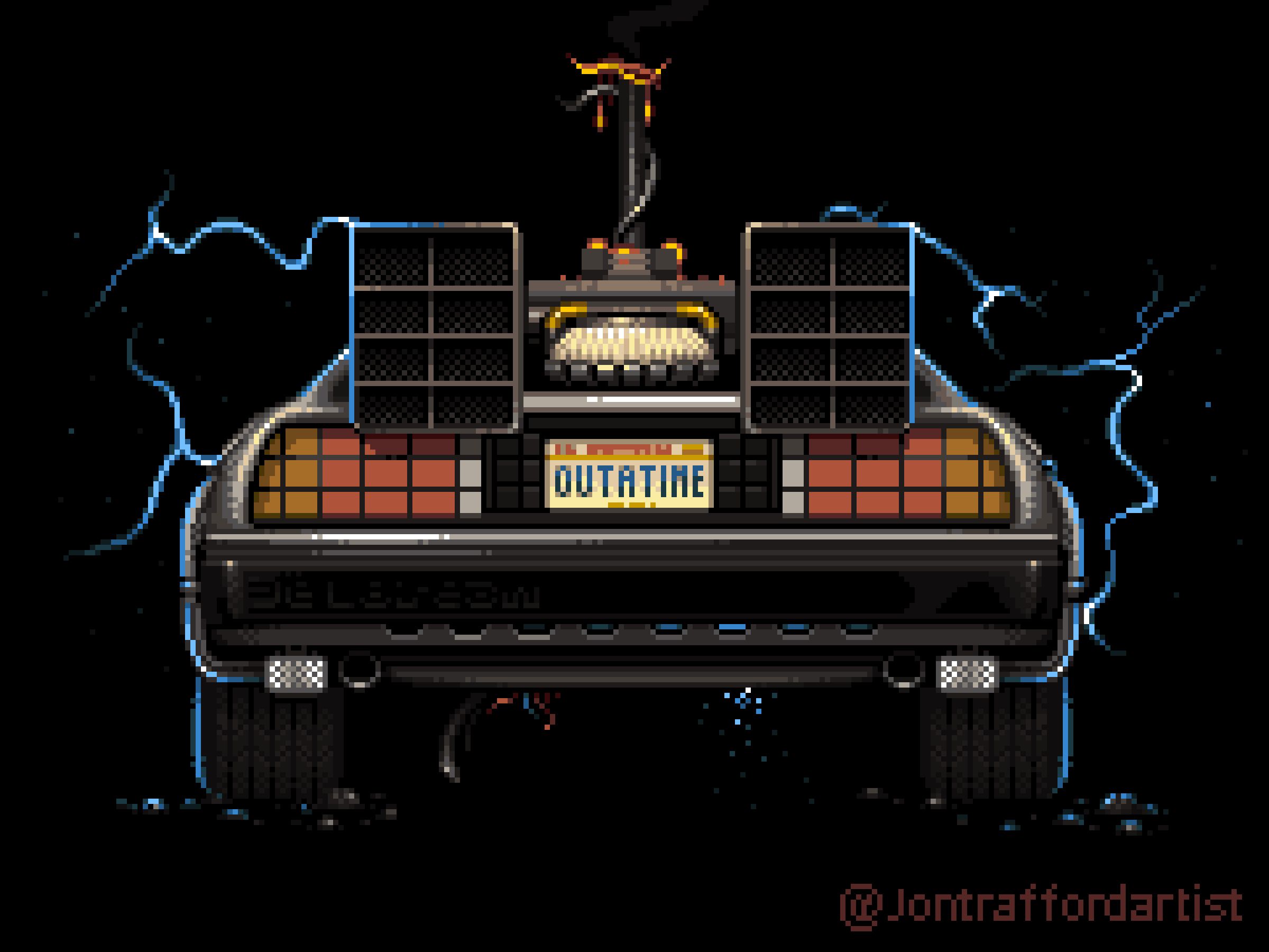 Free download wallpaper Movie, Back To The Future, Pixel Art on your PC desktop