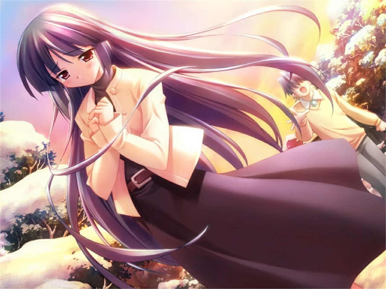 Laden Sie das Animes, Leinwand ~Sepia Iro Kein Motiv~-Bild kostenlos auf Ihren PC-Desktop herunter