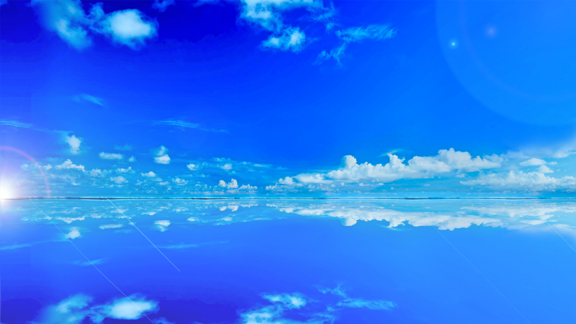 Скачать обои бесплатно Небо, Море, Отражение, Синий, Земля/природа картинка на рабочий стол ПК