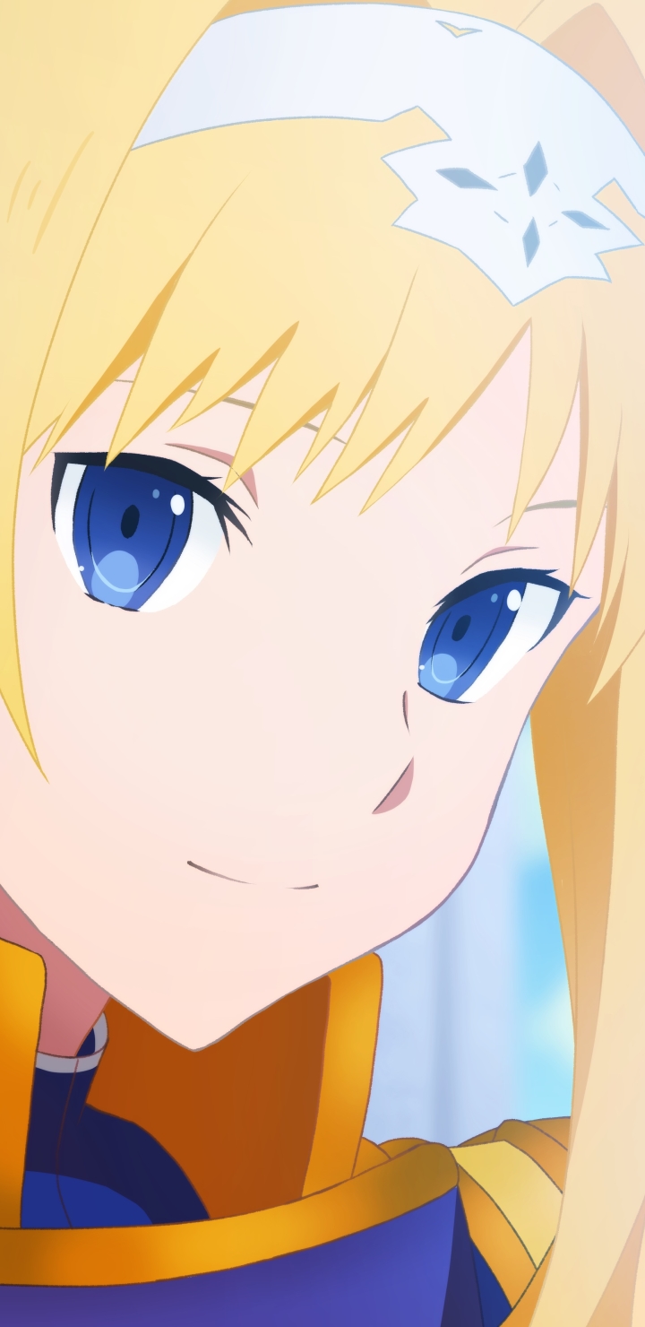 Handy-Wallpaper Blond, Gesicht, Blaue Augen, Blondinen, Animes, Sword Art Online, Alice Zuberg, Schwertkunst Online: Alicization kostenlos herunterladen.