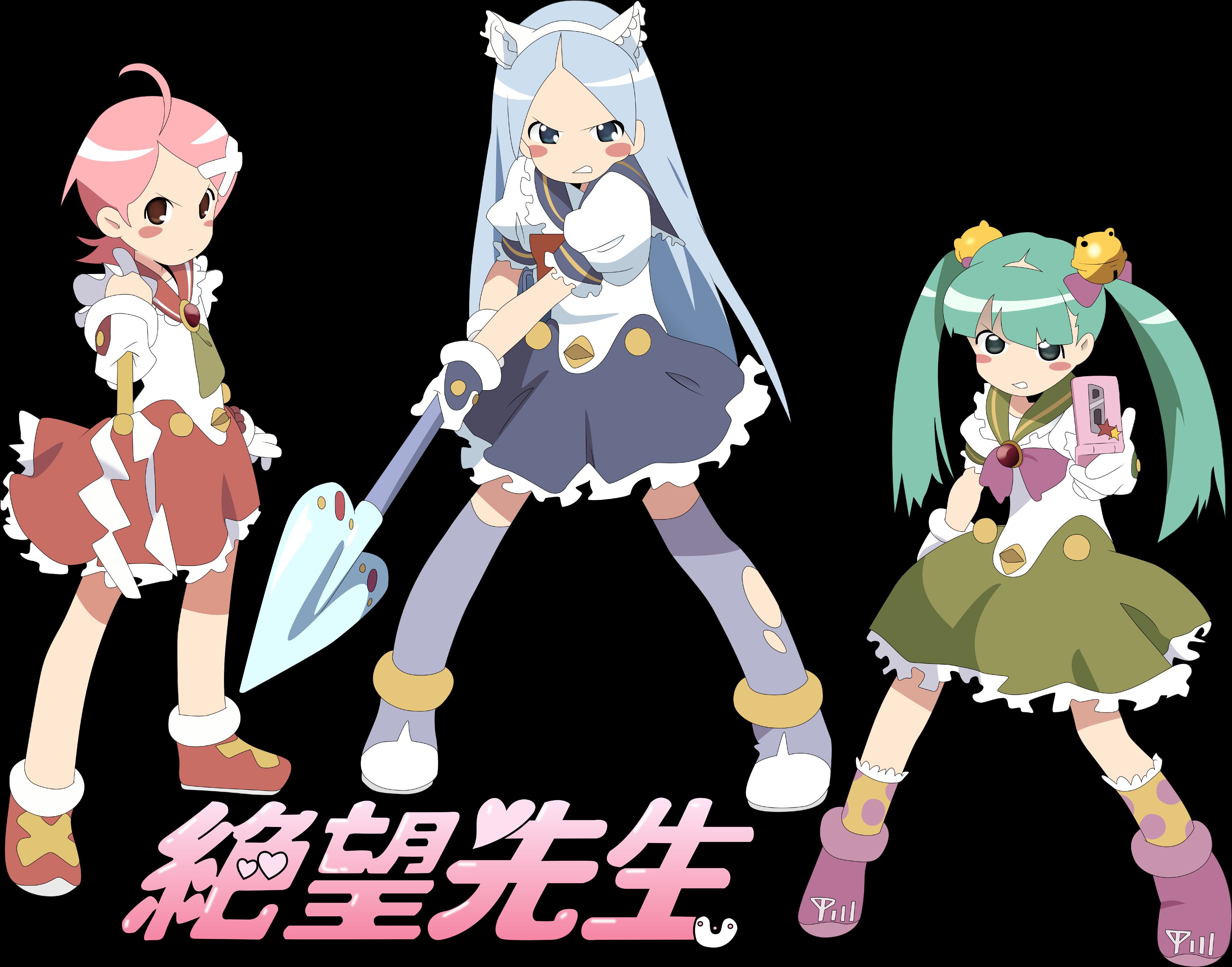 Handy-Wallpaper Animes, Sayonara Zetsubō Sensei, Chiri Kitsu, Kafuka Fuura, Meru Otonashi kostenlos herunterladen.