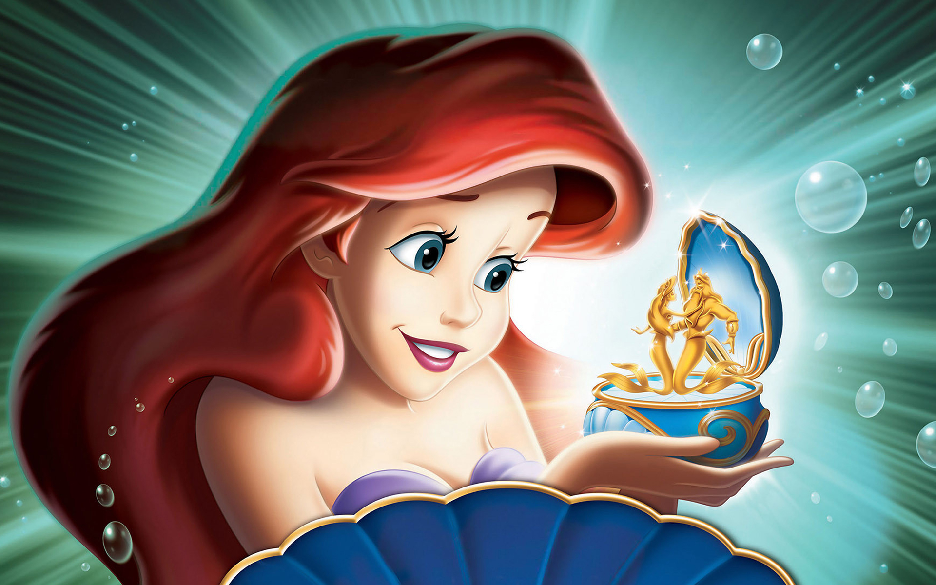 the little mermaid: ariel's beginning, king triton, movie, ariel (the little mermaid), mermaid, merman, red hair, the little mermaid