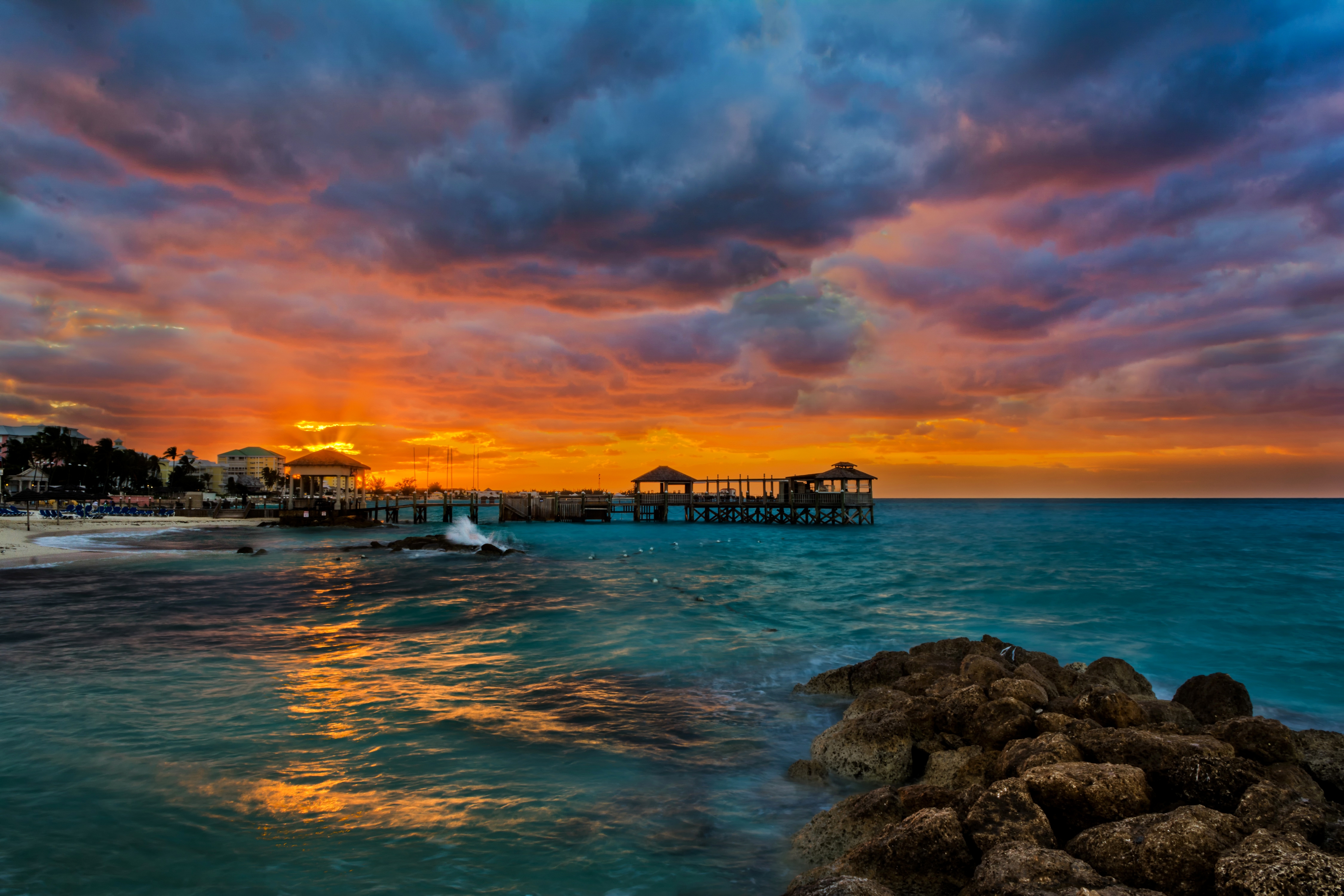 Téléchargez gratuitement l'image Coucher De Soleil, Plage, Or, Océan, Tropical, Nuage, Photographie sur le bureau de votre PC