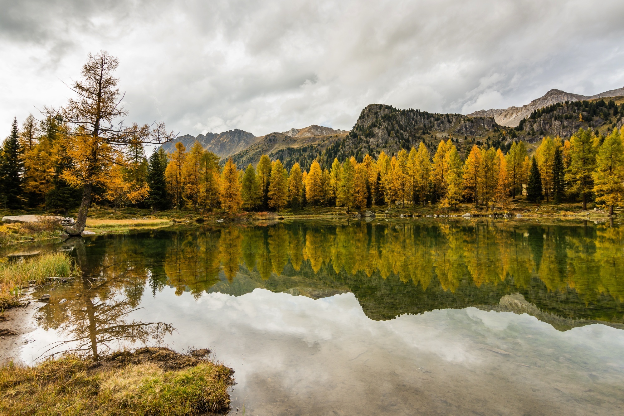 Скачать картинку Природа, Осень, Гора, Озеро, Отражение, Лес, Земля/природа в телефон бесплатно.