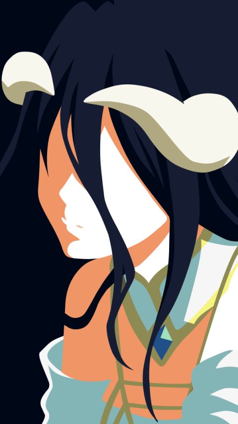Download mobile wallpaper Anime, Overlord, Demon, Minimalist, Albedo (Overlord) for free.