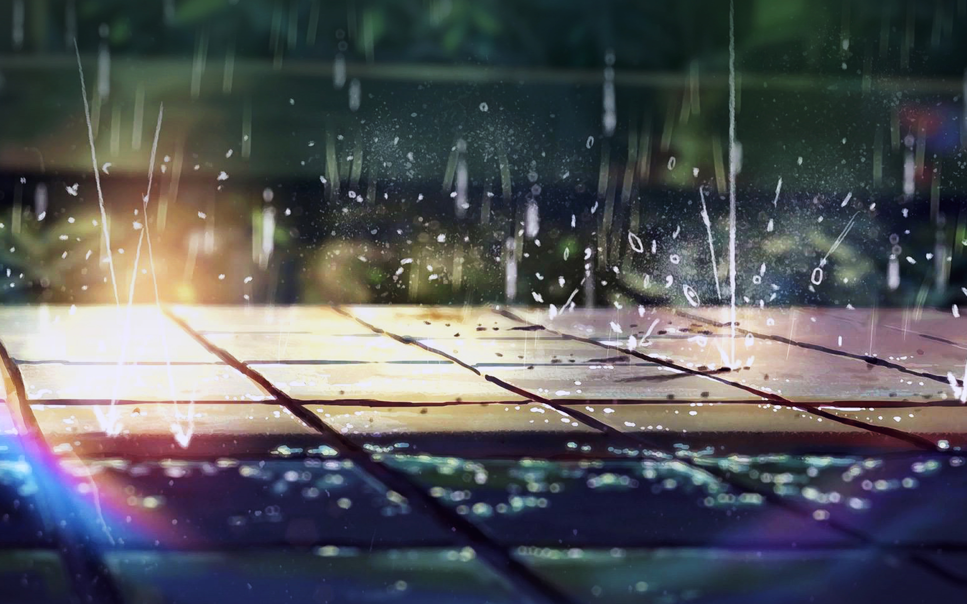 Free download wallpaper Anime, Nature, Rain, Original on your PC desktop