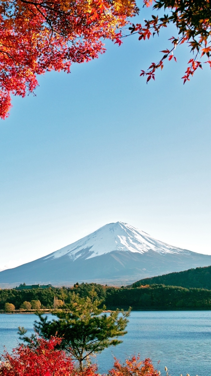 Download mobile wallpaper Fall, Earth, Colors, Japan, Mount Fuji, Fujiyama, Volcanoes for free.