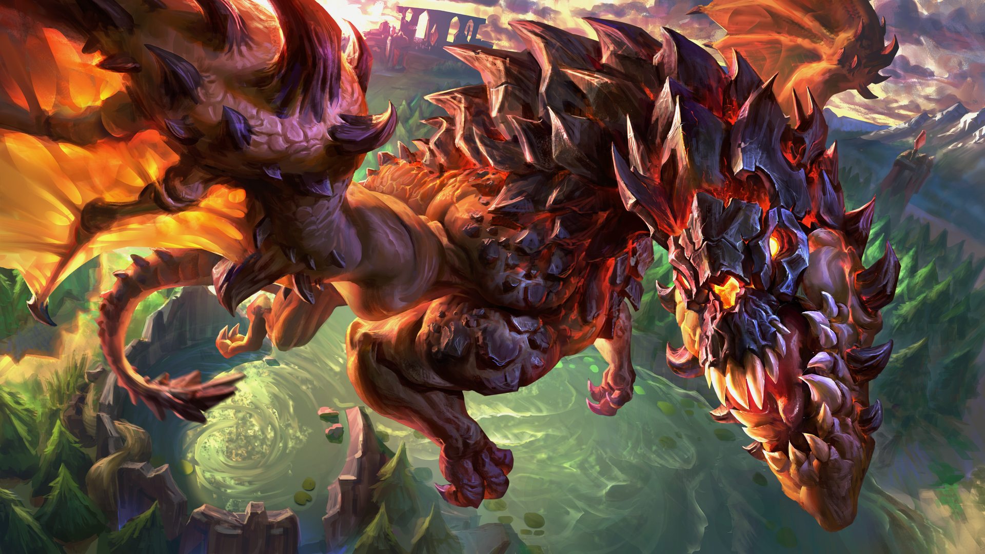 Handy-Wallpaper League Of Legends, Drachen, Computerspiele kostenlos herunterladen.