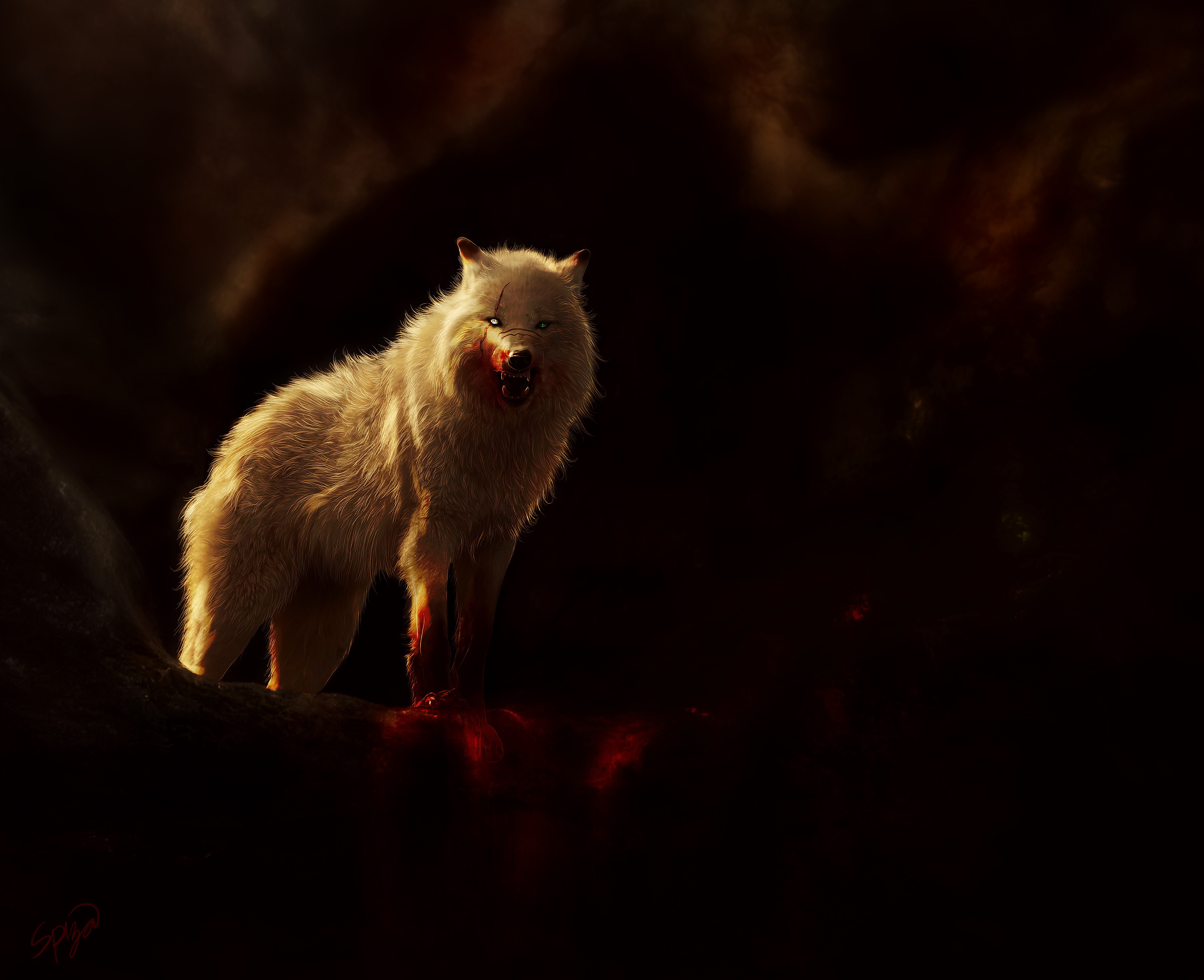 Baixe gratuitamente a imagem Fantasia, Sangue, Escuridão, Lobo na área de trabalho do seu PC