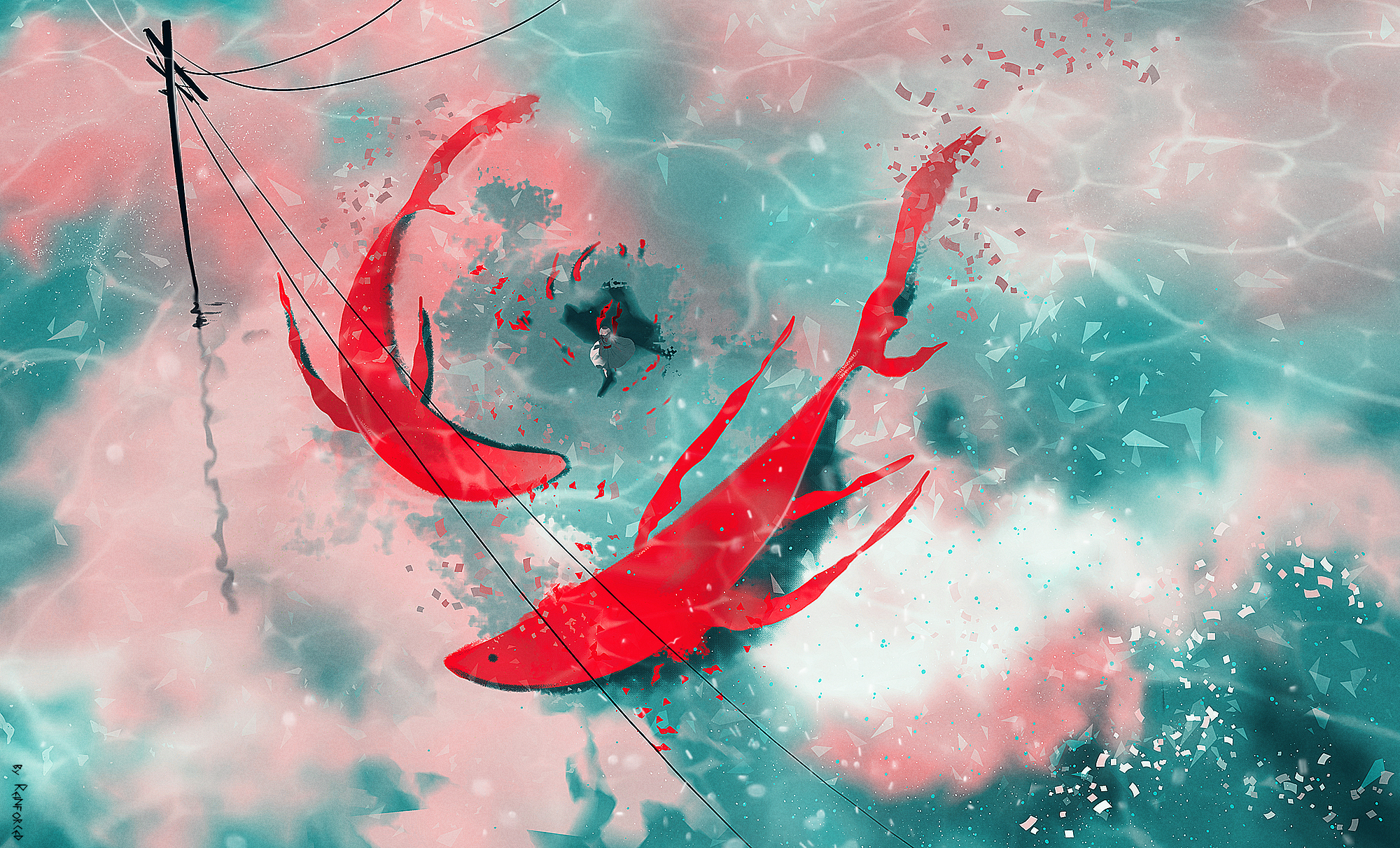 Free download wallpaper Anime, Water, Animal, Fish on your PC desktop