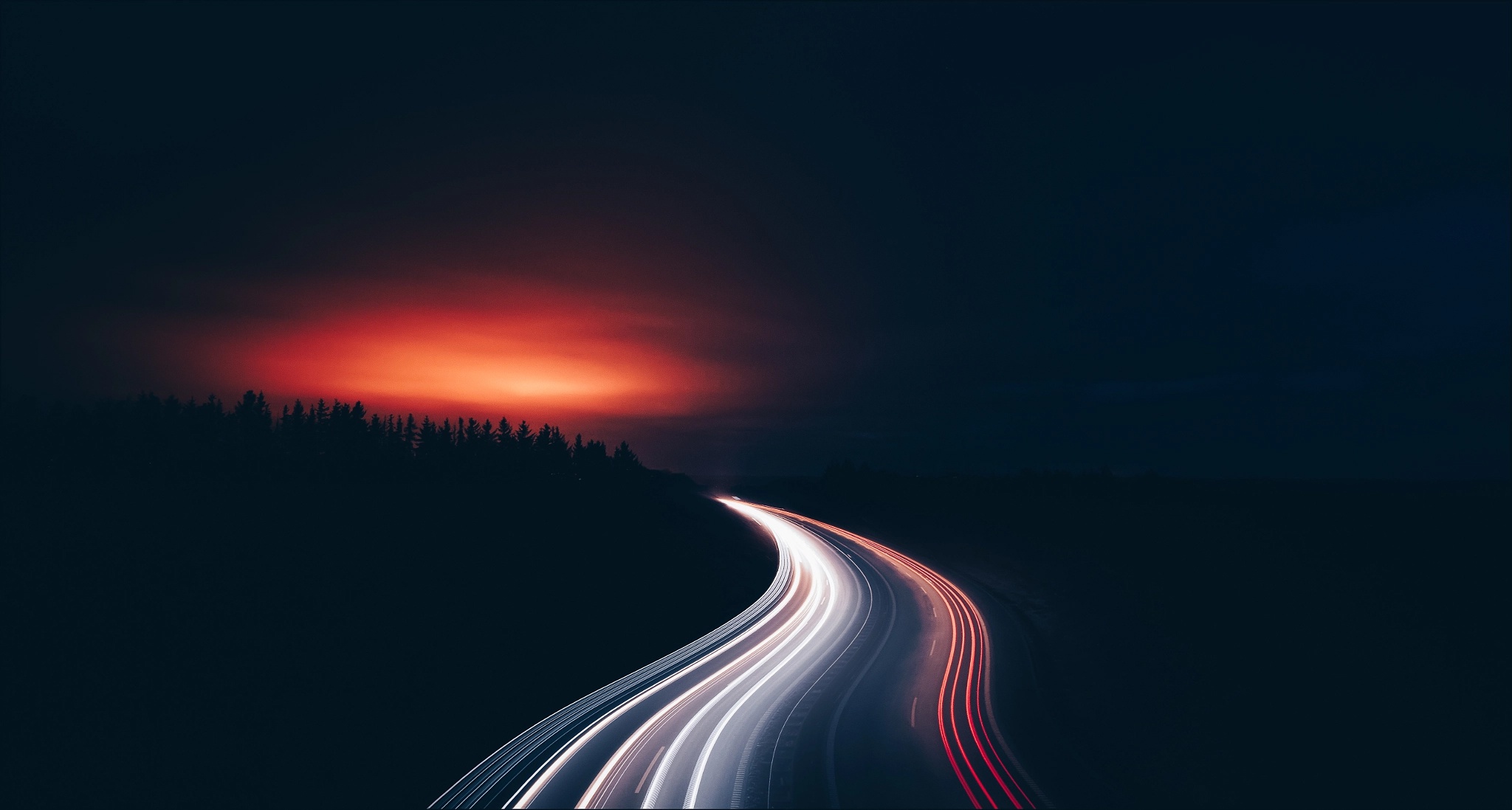 Free download wallpaper Night, Light, Road, Photography, Highway, Time Lapse on your PC desktop