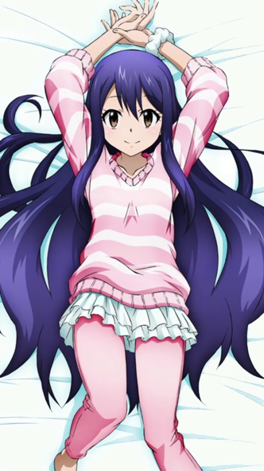 Download mobile wallpaper Anime, Sweater, Skirt, Long Hair, Lying Down, Fairy Tail, Wendy Marvell for free.