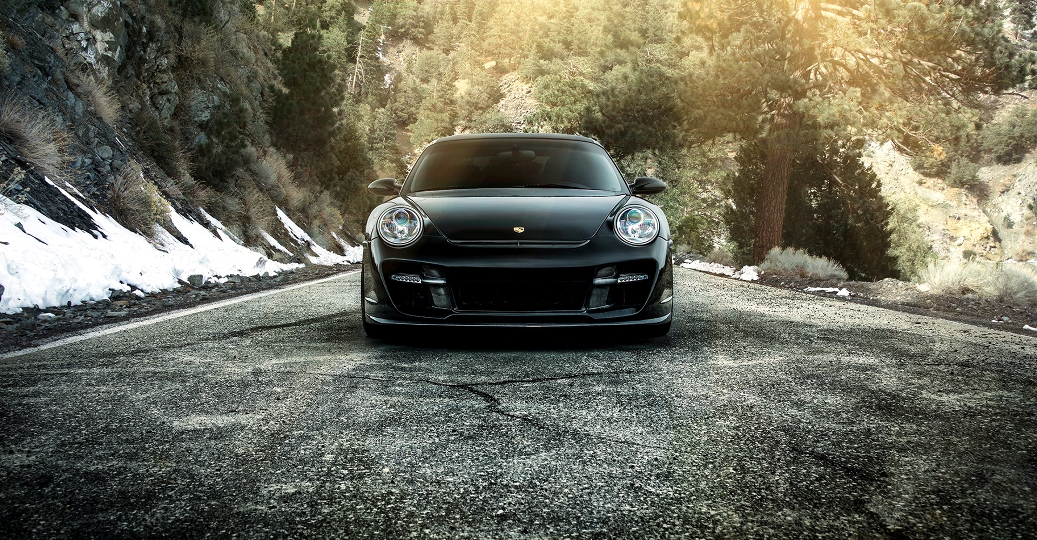 Download mobile wallpaper Porsche, Road, Car, Vehicles, Porsche 911 Carrera, Black Car for free.