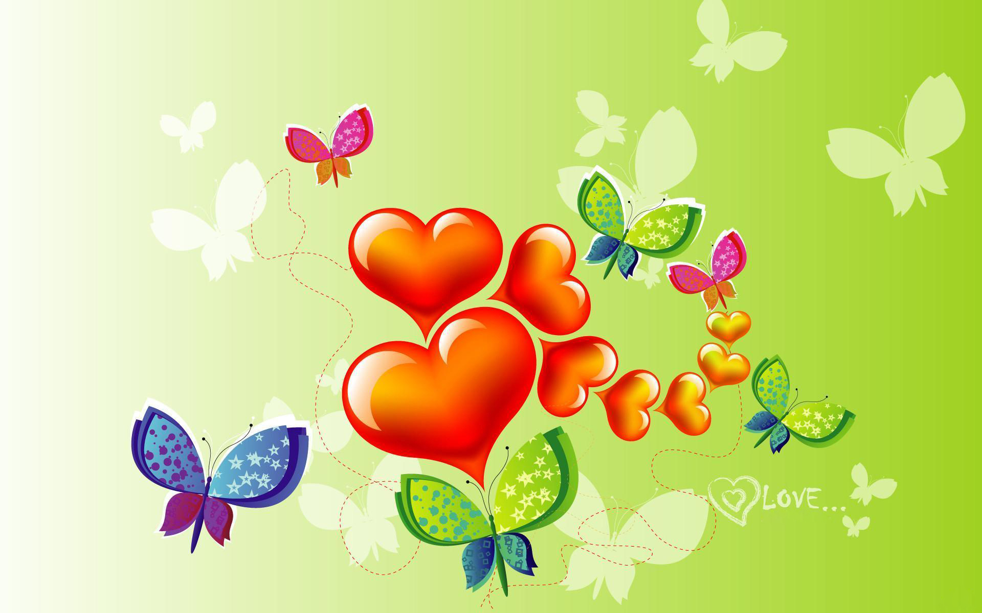 Download mobile wallpaper Butterfly, Heart, Artistic, Love for free.
