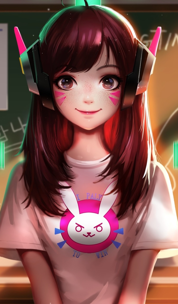 Скачать картинку Школьница, Overwatch, Видеоигры, D Va (Наблюдение) в телефон бесплатно.