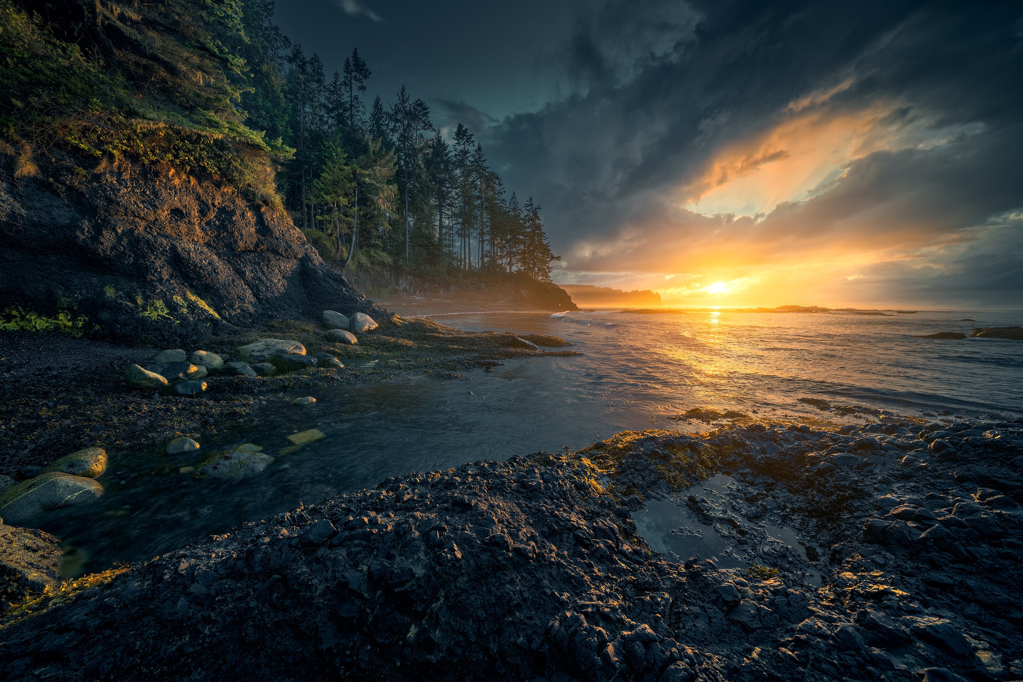 Descarga gratuita de fondo de pantalla para móvil de Naturaleza, Horizonte, Costa, Atardecer, Tierra/naturaleza.