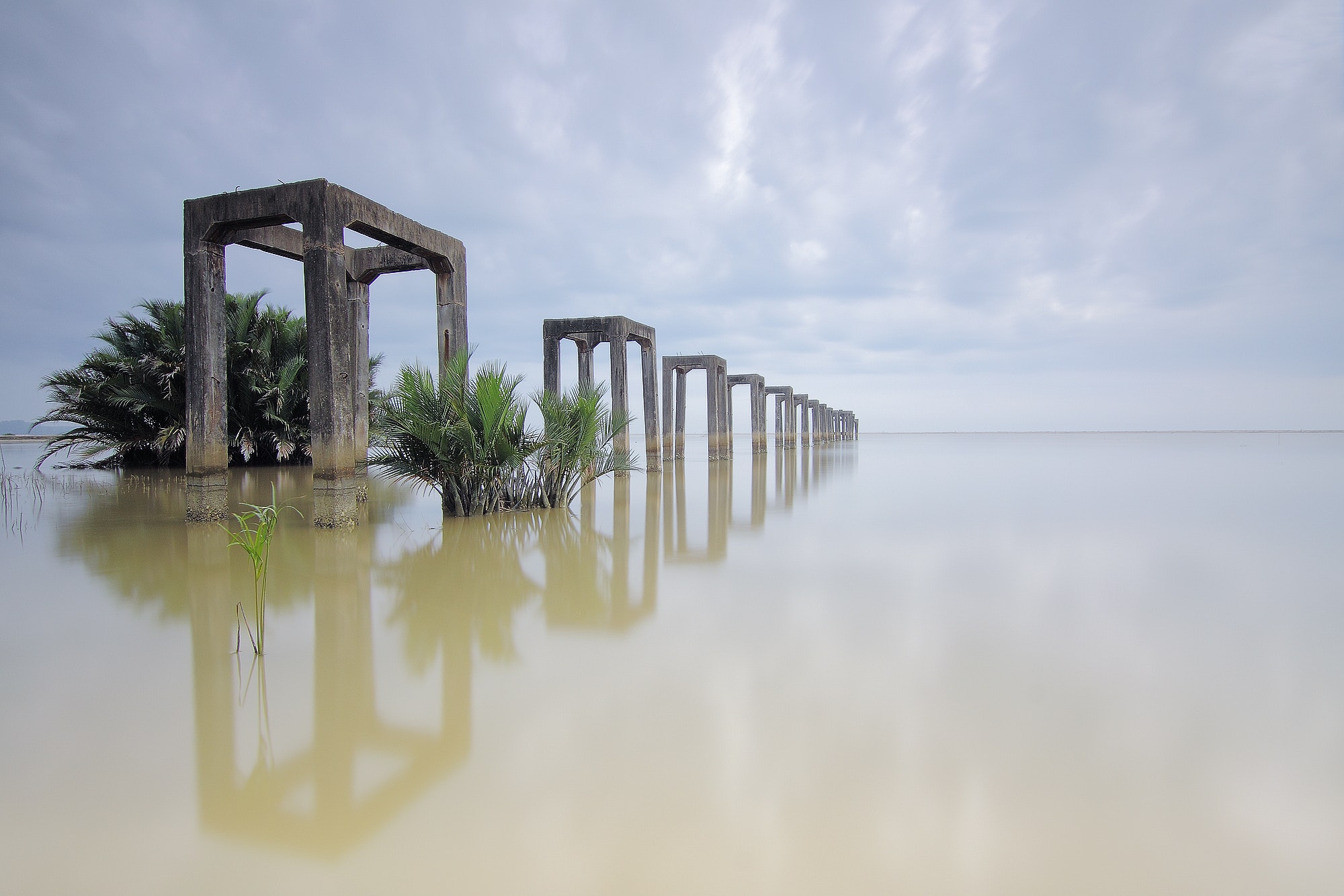 Free download wallpaper Water, Photography, Columns on your PC desktop