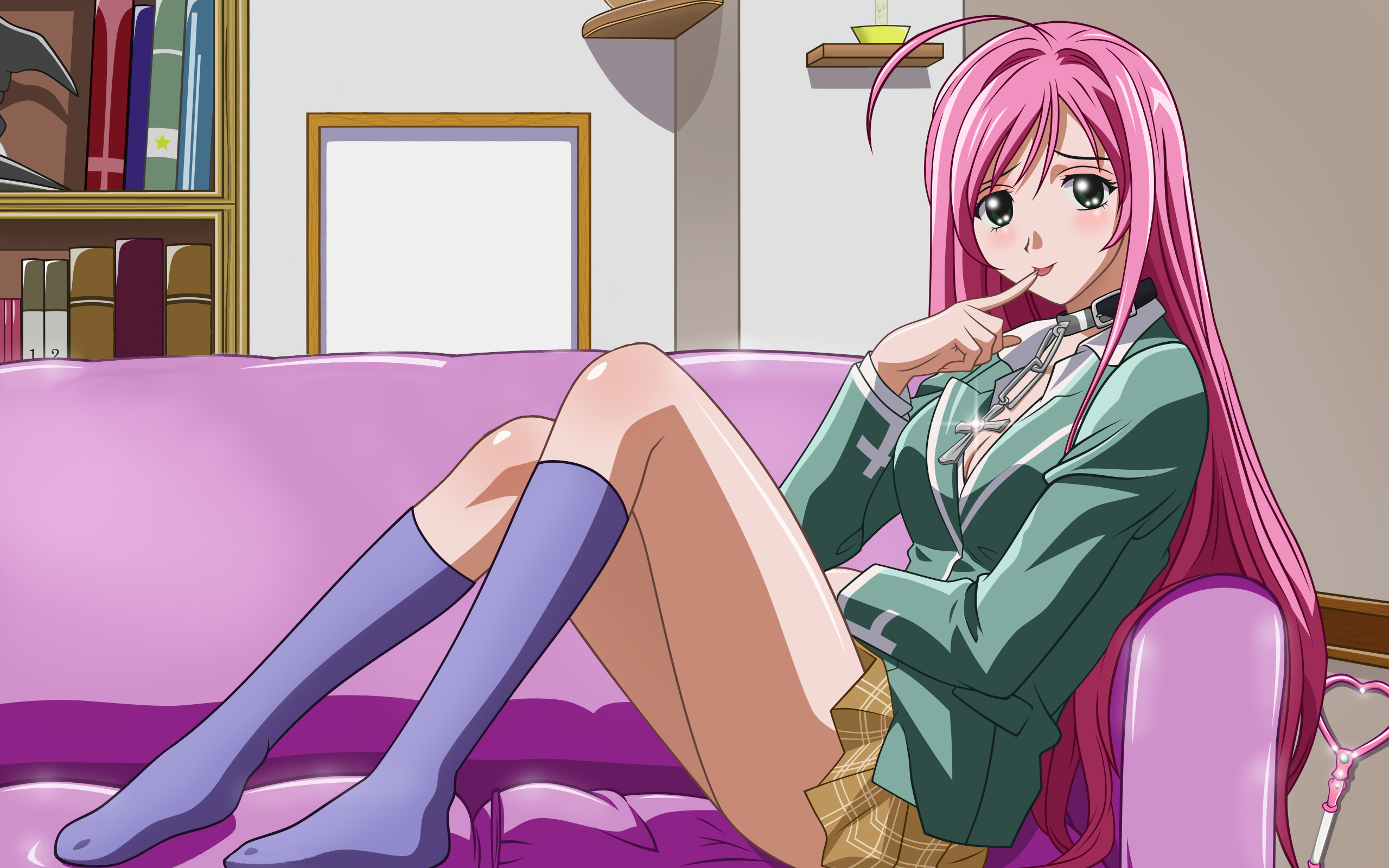 Free download wallpaper Anime, Pink Hair, Long Hair, Rosario + Vampire, Moka Akashiya on your PC desktop