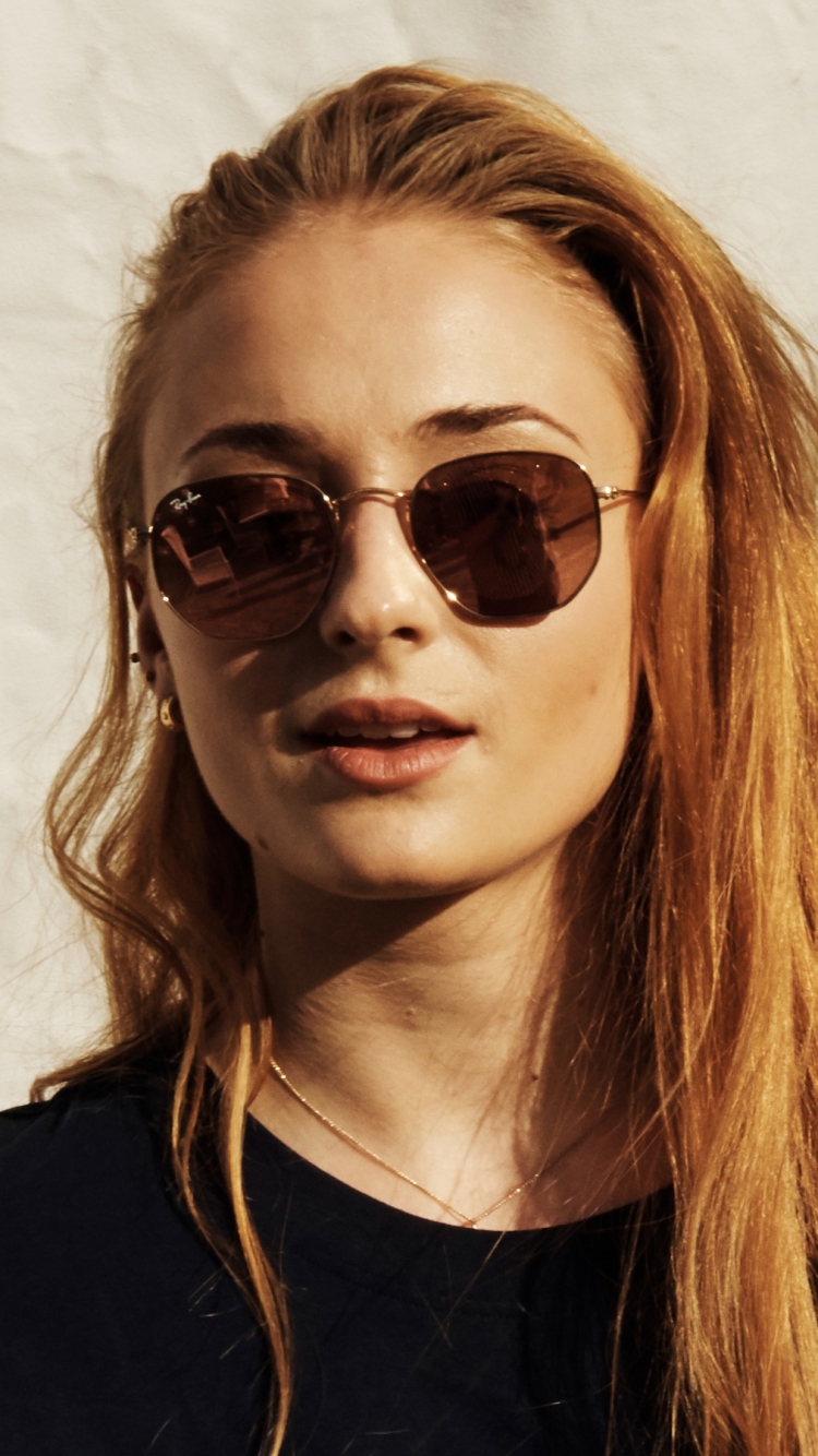 Download mobile wallpaper Redhead, English, Sunglasses, Celebrity, Actress, Sophie Turner for free.