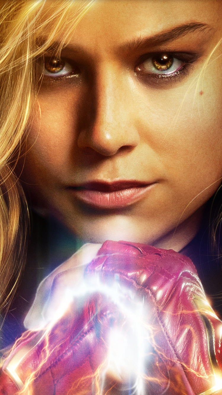 Handy-Wallpaper Filme, Captain Marvel, Brie Larson kostenlos herunterladen.