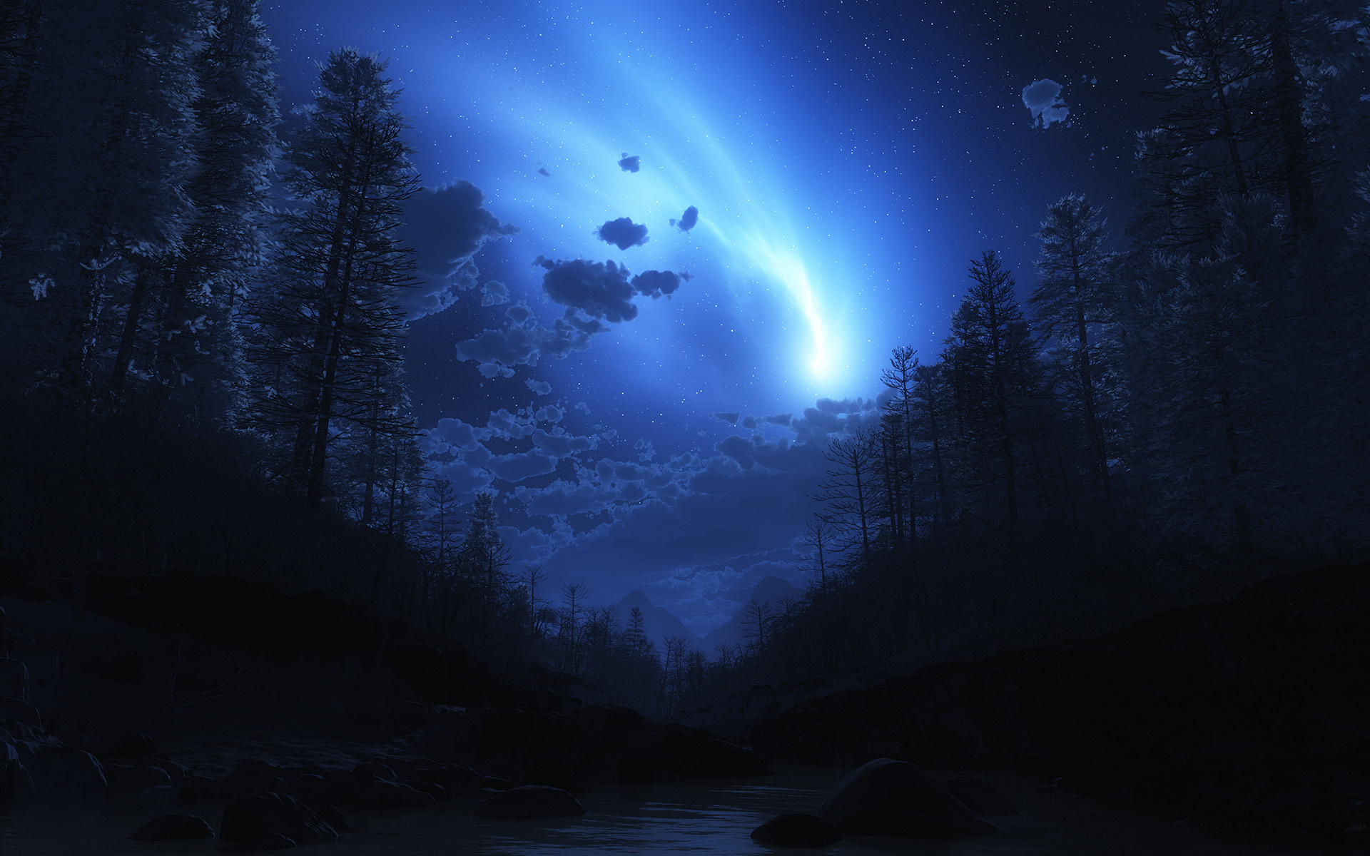 Free download wallpaper Landscape, Night, Pictures on your PC desktop