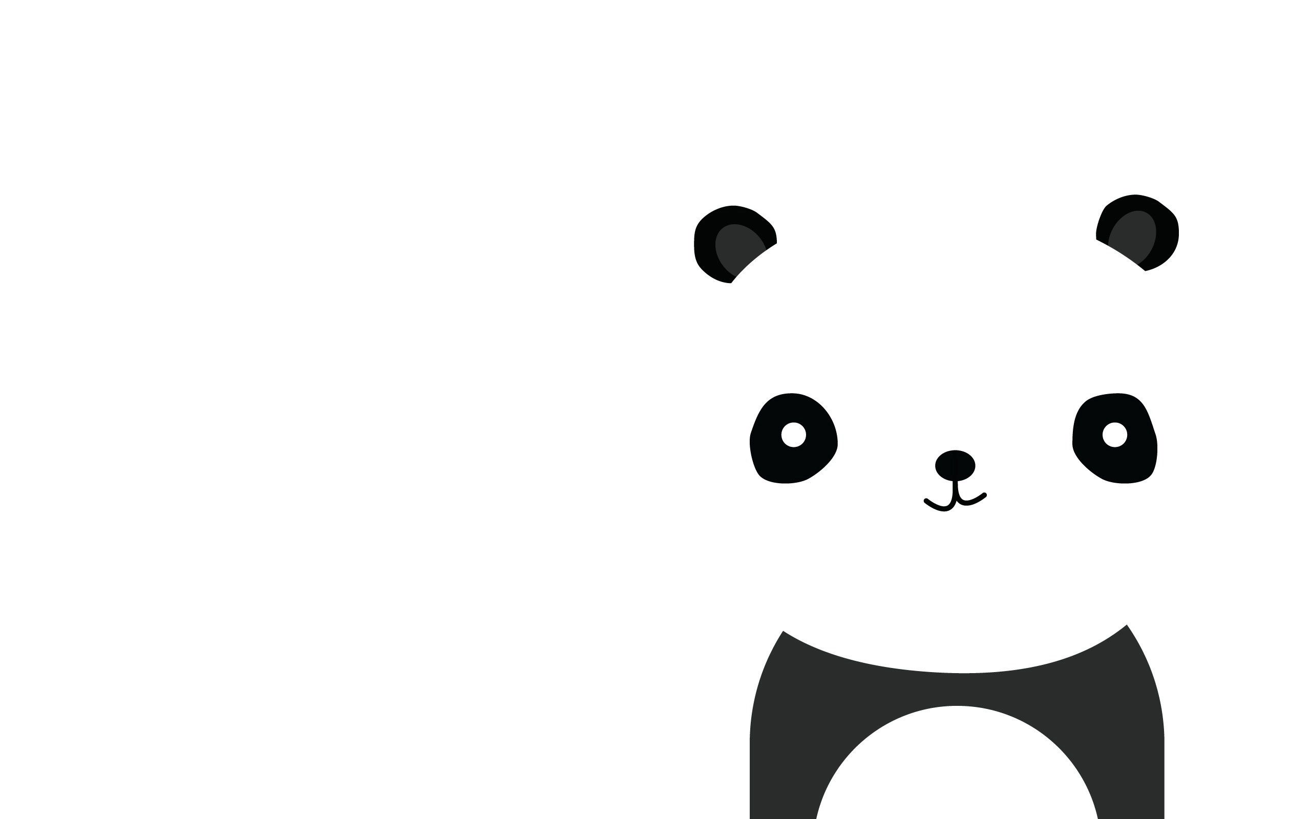 Téléchargez gratuitement l'image Minimalisme, Le Sourire, Sourire, Panda, Le Noir sur le bureau de votre PC
