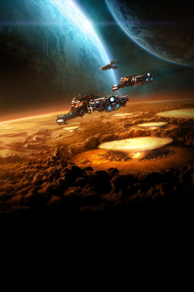Скачати мобільні шпалери Космос, Планета, Корабель, Відеогра, Star Craft, Starcraft Ii: Wings Of Liberty безкоштовно.