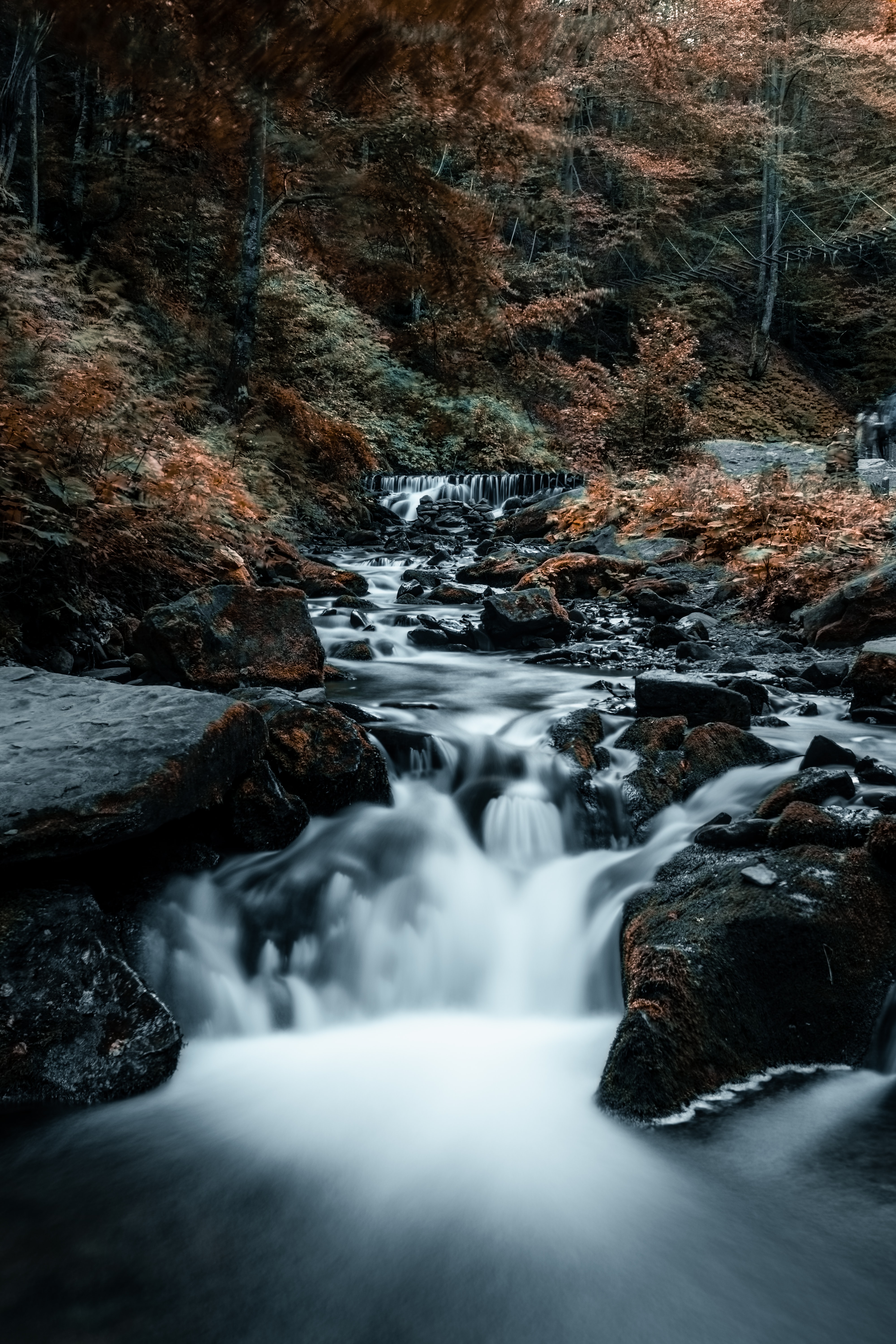 Free download wallpaper Trees, Stones, Rocks, Waterfall, Flow, Stream, Nature on your PC desktop