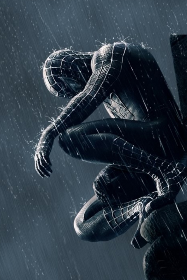 Handy-Wallpaper Regen, Schwarz Weiß, Schwarz Weiss, Filme, Superheld, Spider Man, Spider Man 3 kostenlos herunterladen.