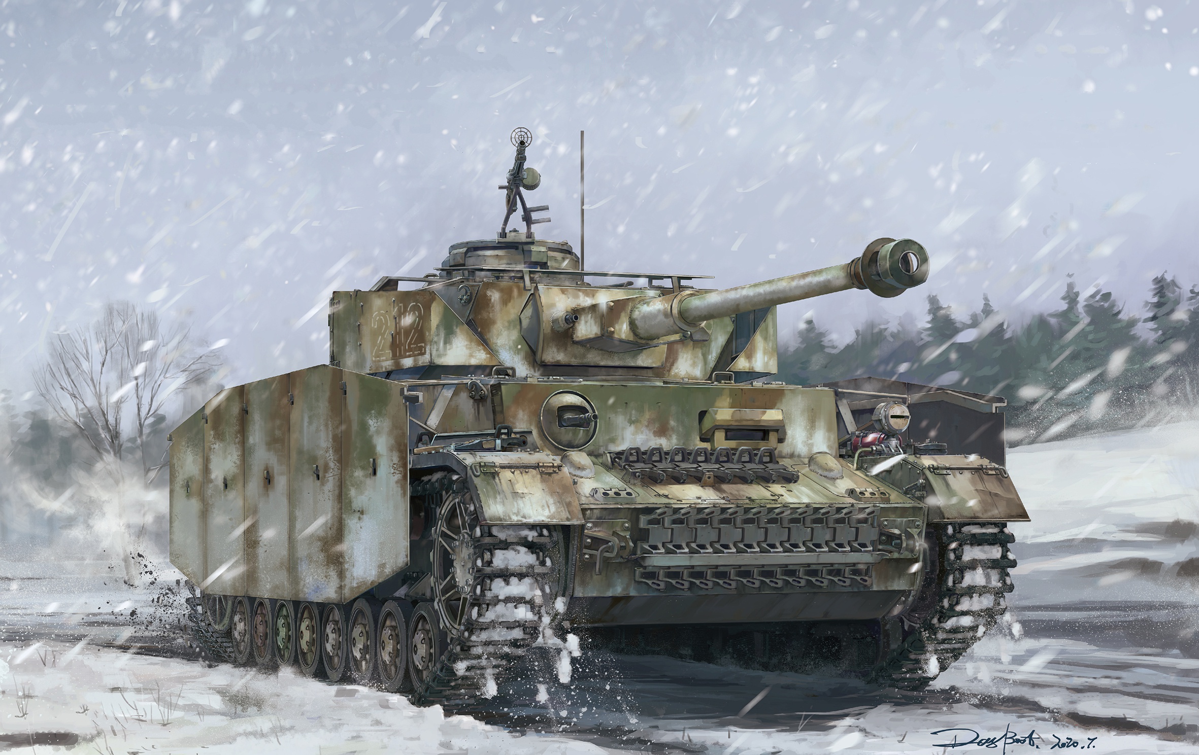 491411 скачать картинку военные, танк iv, танк, зима, танки - обои и заставки бесплатно