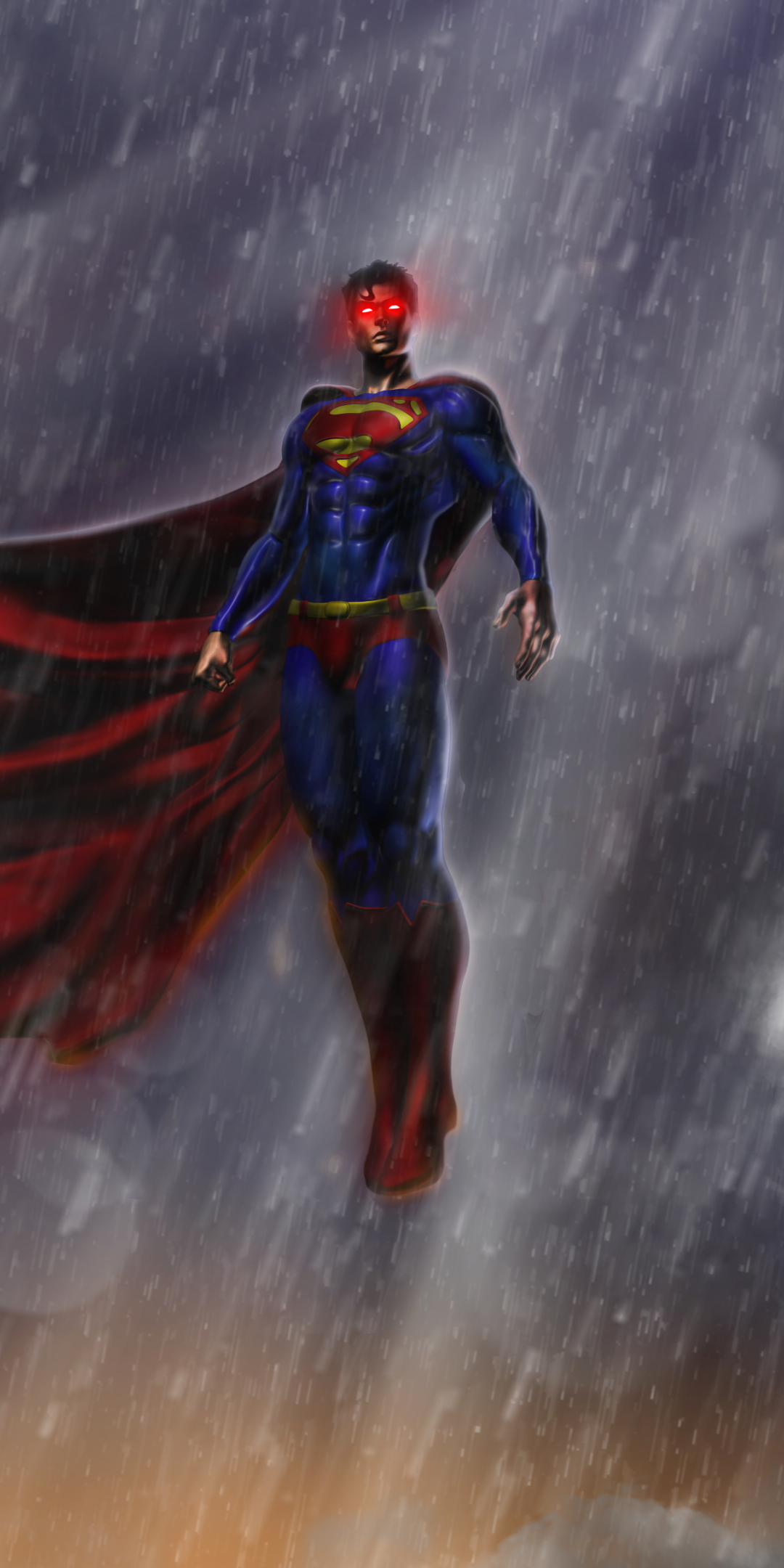Скачать картинку Дождь, Комиксы, Супергерой, Супермен, Логотип Супермена в телефон бесплатно.