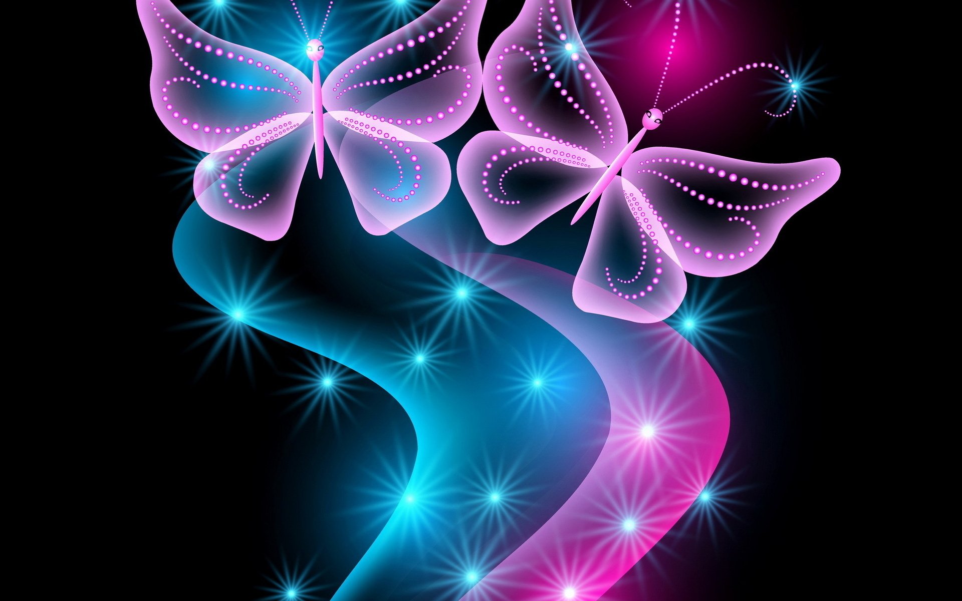 Free download wallpaper Pink, Neon, Butterfly, Artistic on your PC desktop