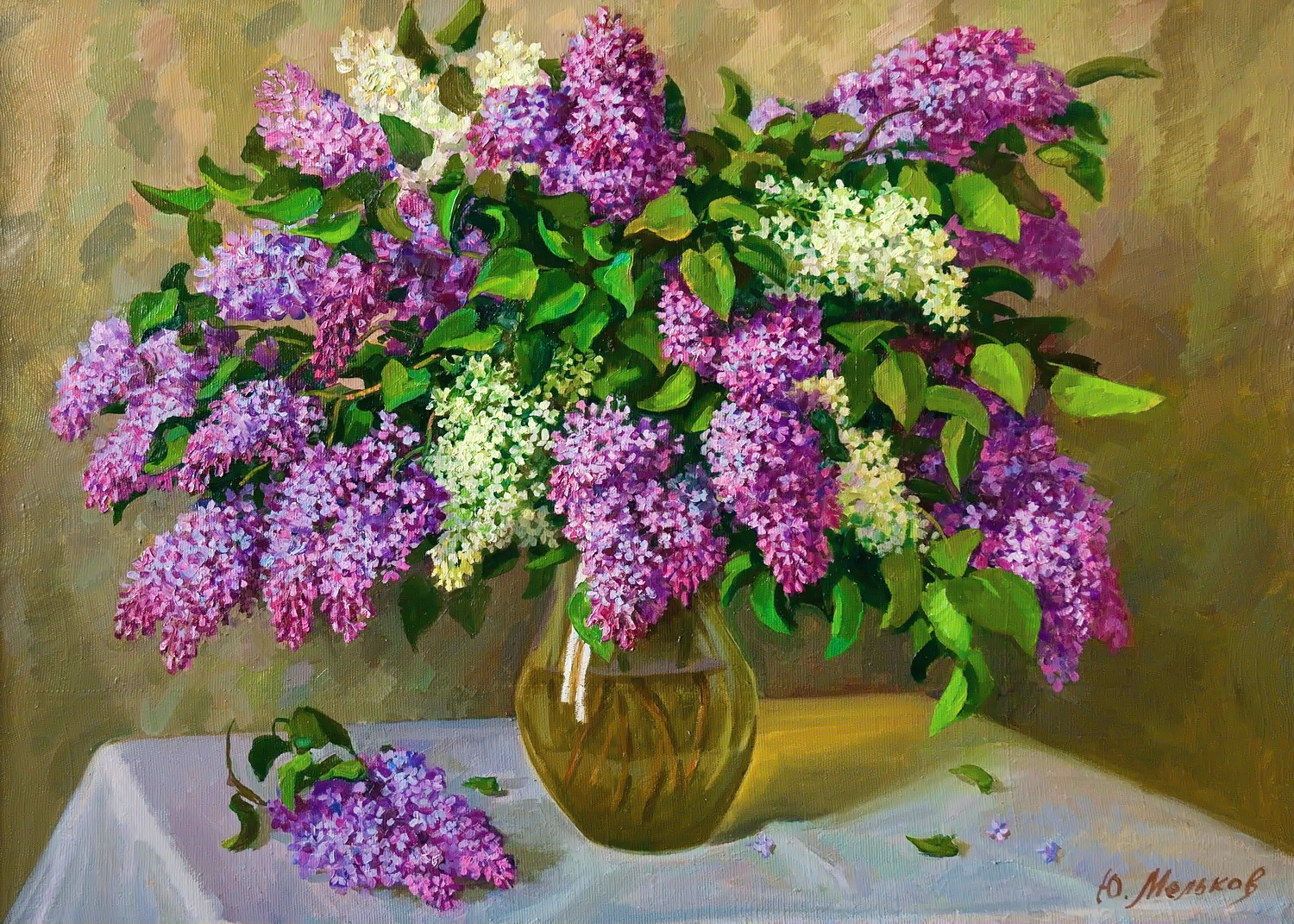 Download mobile wallpaper Lilac, Vase, Painting, Artistic for free.