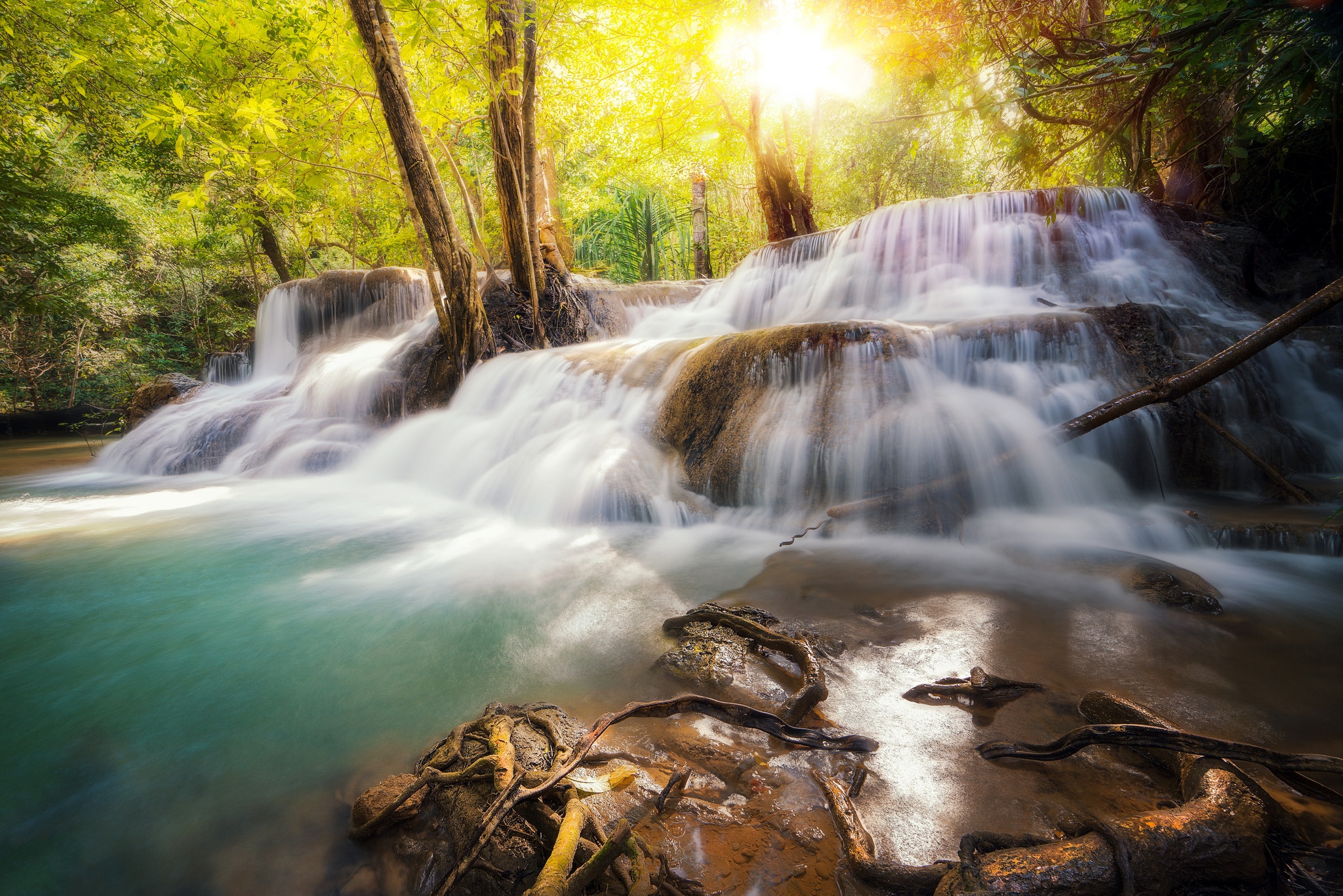Laden Sie das Natur, Wasserfälle, Wasserfall, Wald, Fluss, Erde/natur-Bild kostenlos auf Ihren PC-Desktop herunter