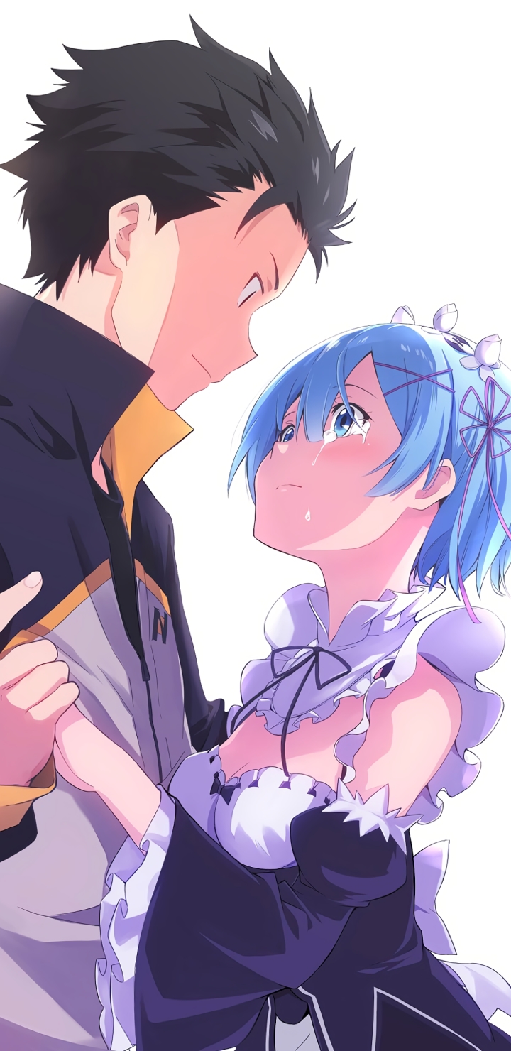 Handy-Wallpaper Animes, Re:zero Das Leben In Einer Anderen Welt Beginnen, Subaru Natsuki, Rem (Re: Null) kostenlos herunterladen.