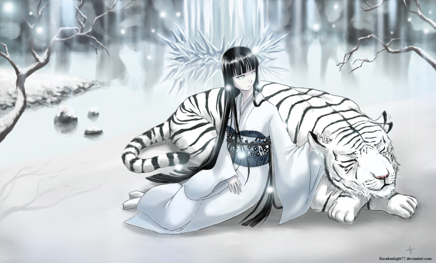 Скачать картинку Аниме, Тигр, Белый Тигр, Оригинал в телефон бесплатно.