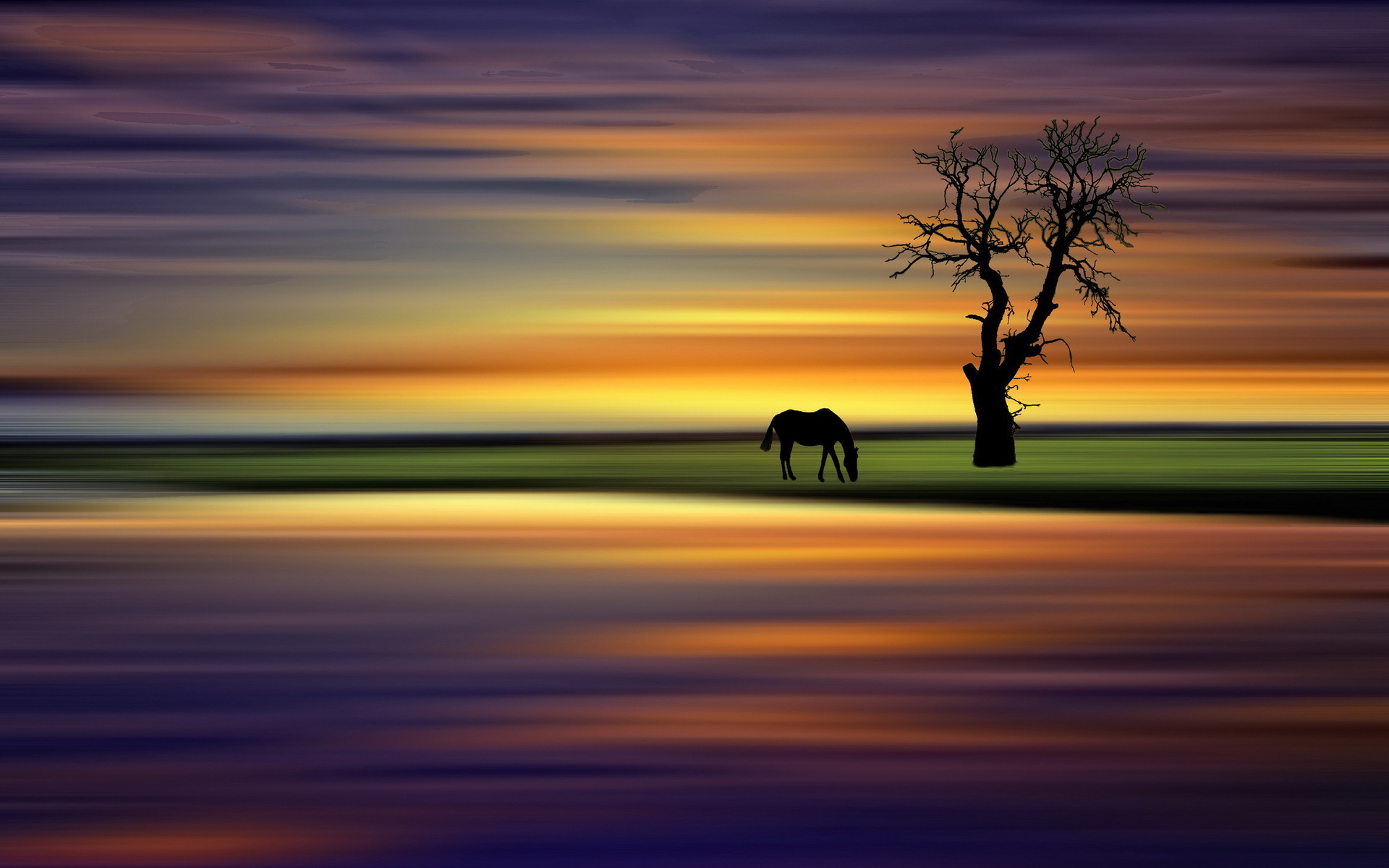 Download mobile wallpaper Nature, Artistic, Horse for free.