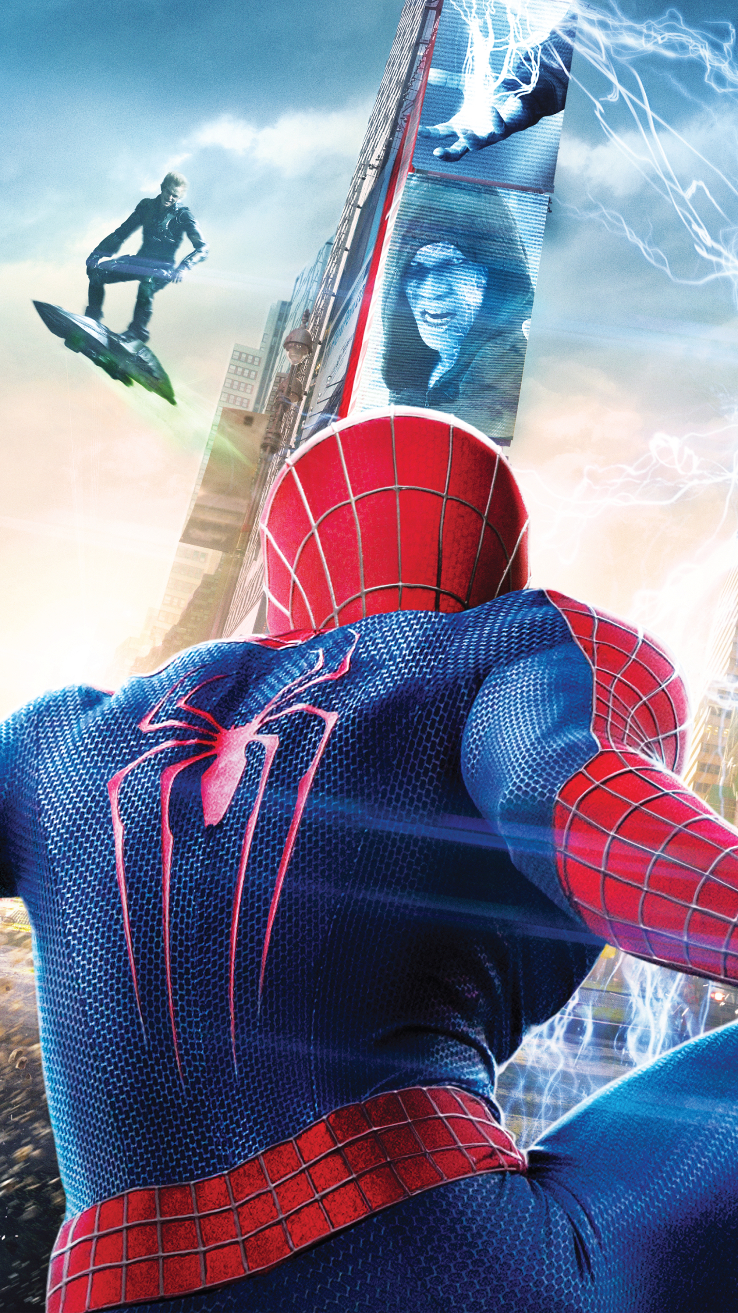 Скачати мобільні шпалери Людина Павук, Фільм, Зелений Гоблін, Нова Людина Павук 2: Bисока Напруга, Електро (Комікси Marvel) безкоштовно.
