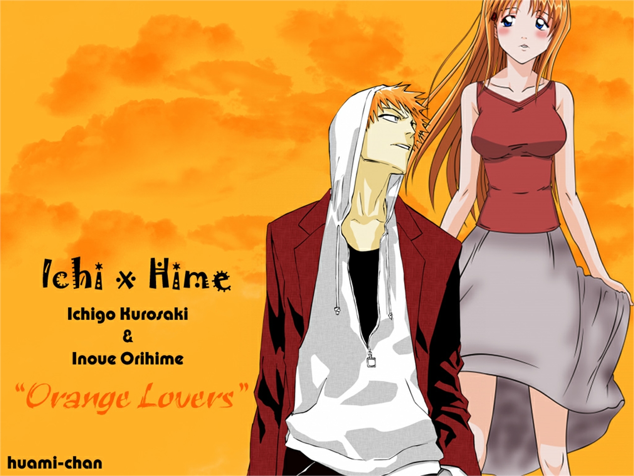 Download mobile wallpaper Anime, Bleach, Ichigo Kurosaki, Orihime Inoue for free.