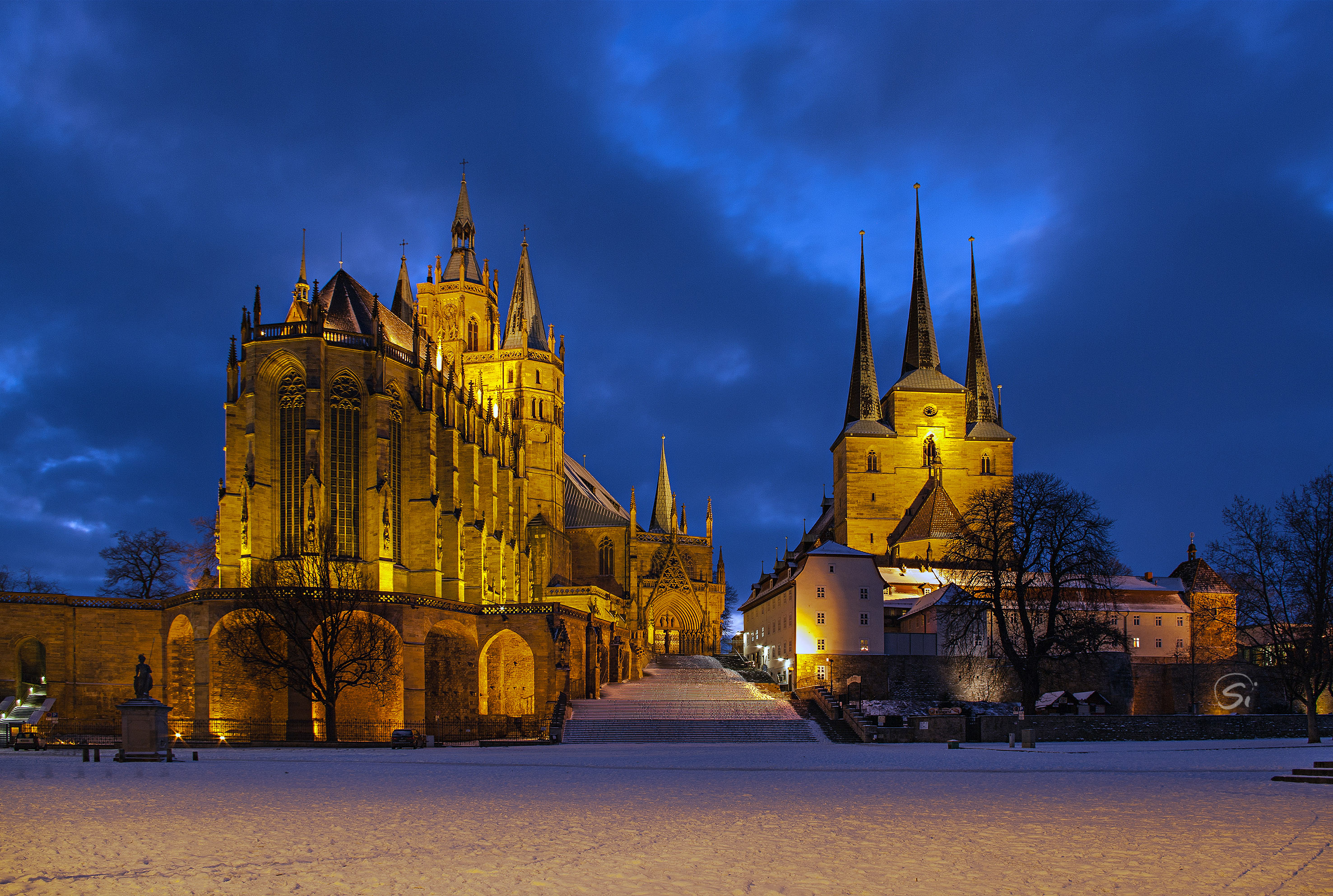 Download mobile wallpaper Architecture, Building, Germany, Cathedral, Religious, Erfurt Cathedral, Cathedrals for free.