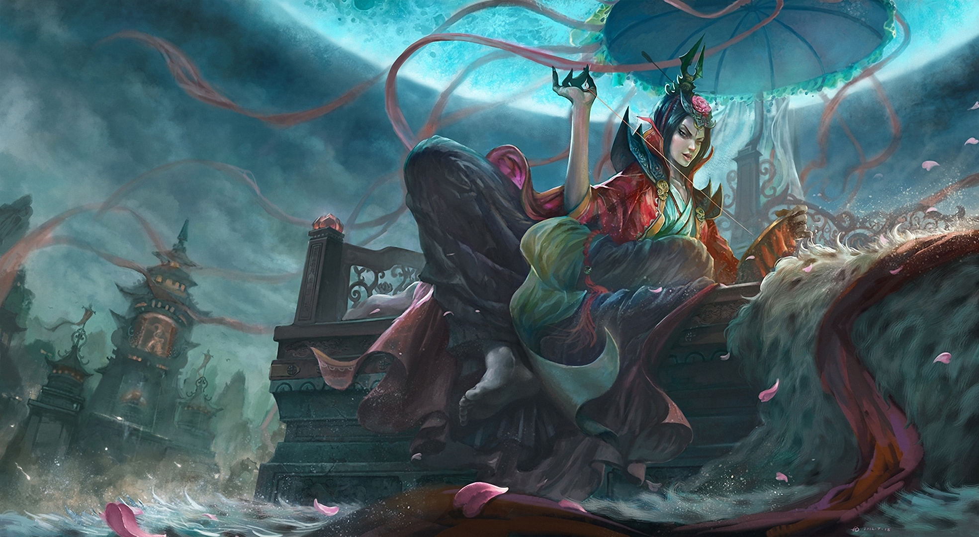 Free download wallpaper Fantasy, Evil, Oriental, Sorceress on your PC desktop